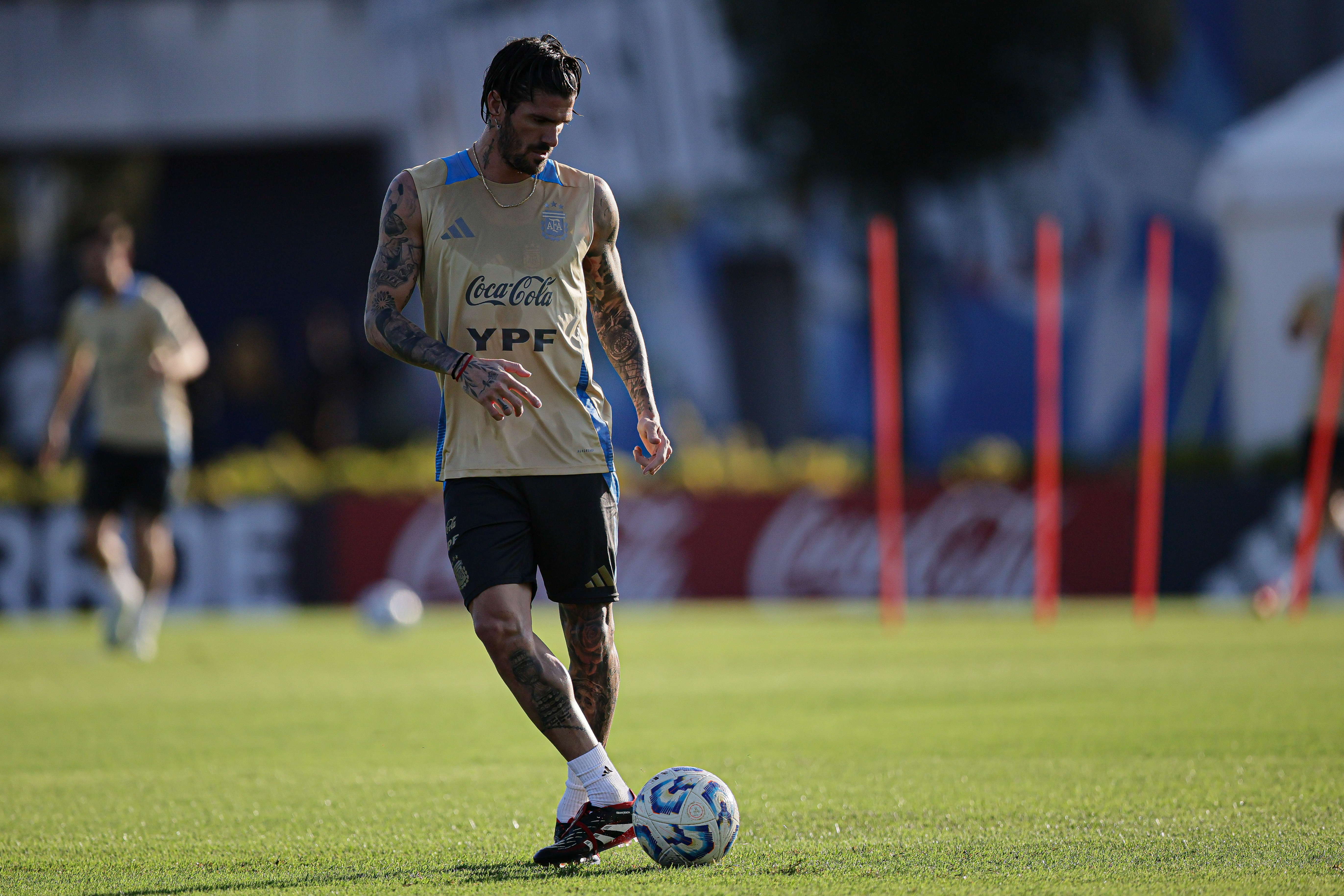 Buenos Aires, Argentina – March 18, 2025: Rodrigo de Paul training. The Argentina national foot...