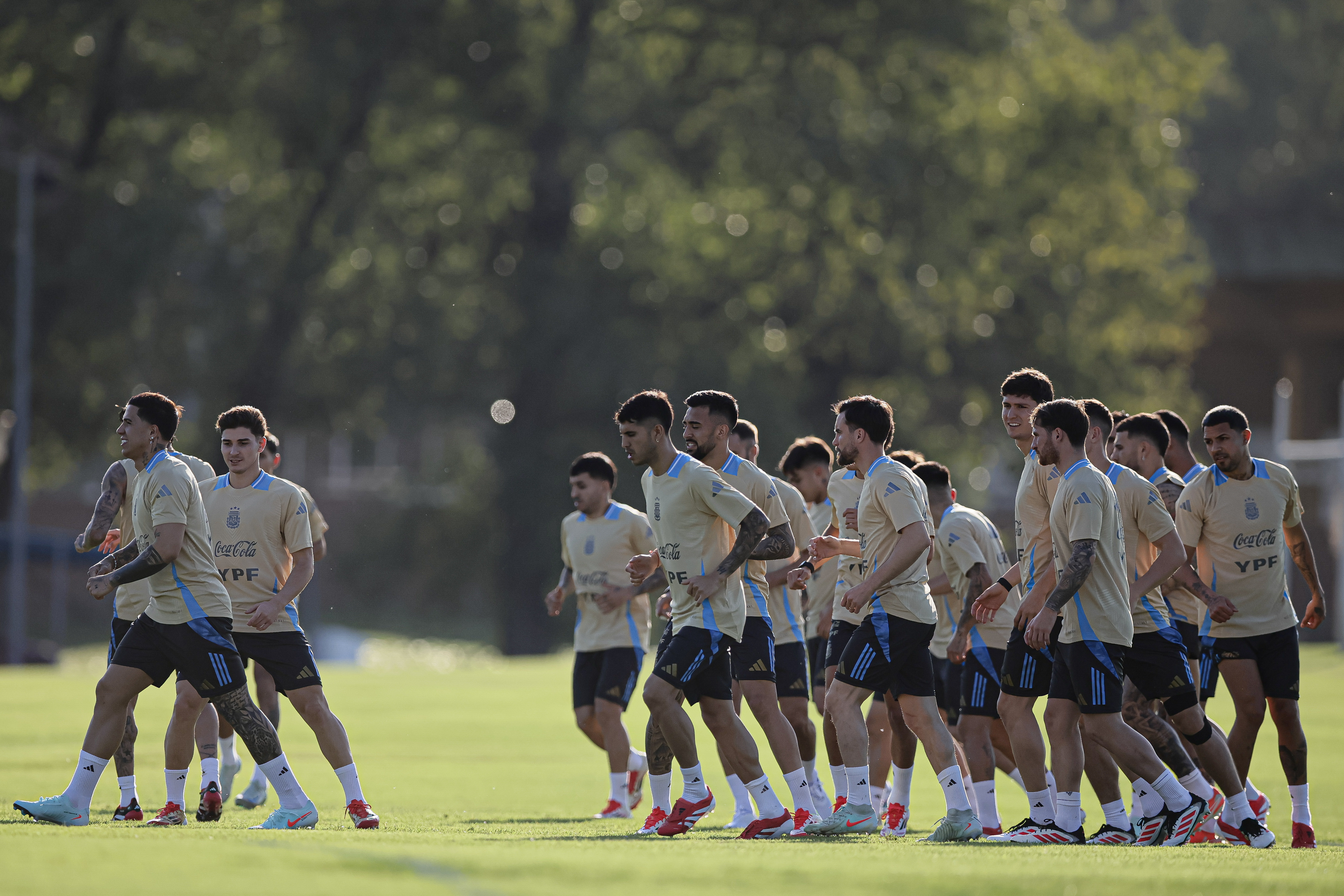 Argentine Squad Prepares for Upcoming Matches at AFA Training Facility Buenos Aires, Argentina – March 18, 2025: The Argentina national football team trains at the Li...