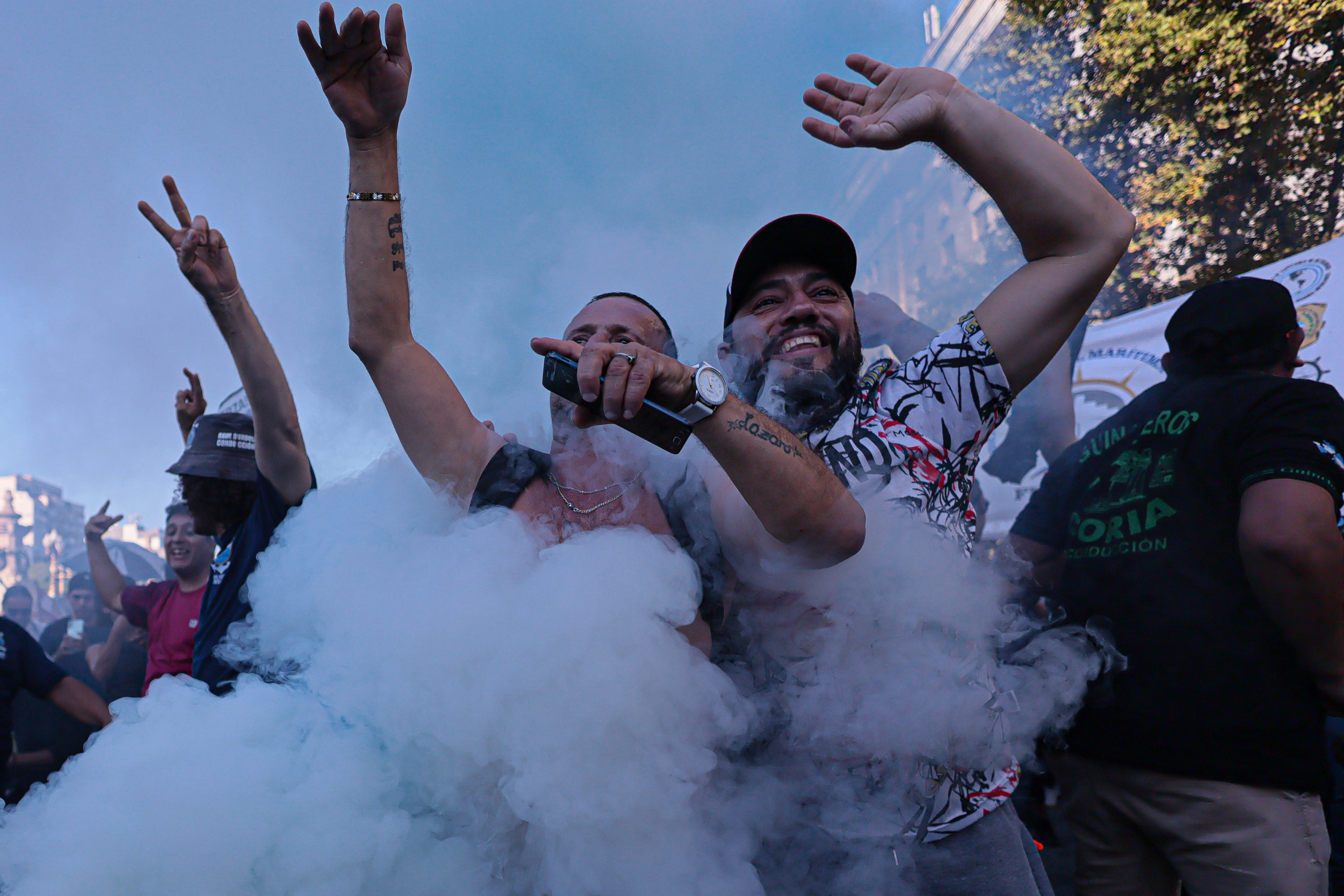 Buenos Aires, Argentina – March 19, 2025: Thousands of retirees march once again to Plaza del C...