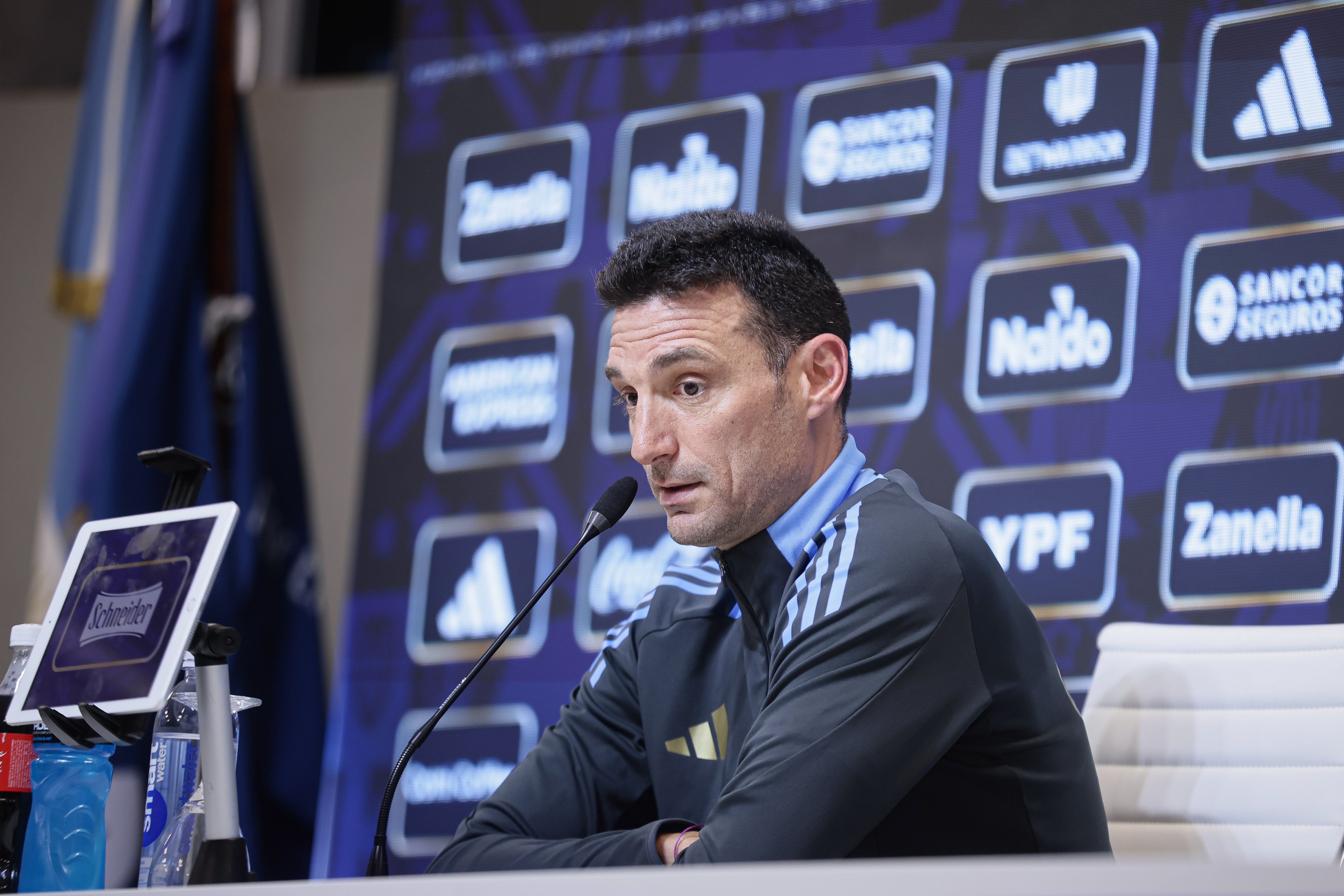 Buenos Aires, Argentina – March 20, 2025: Argentina's national team head coach, Lionel Scaloni,...