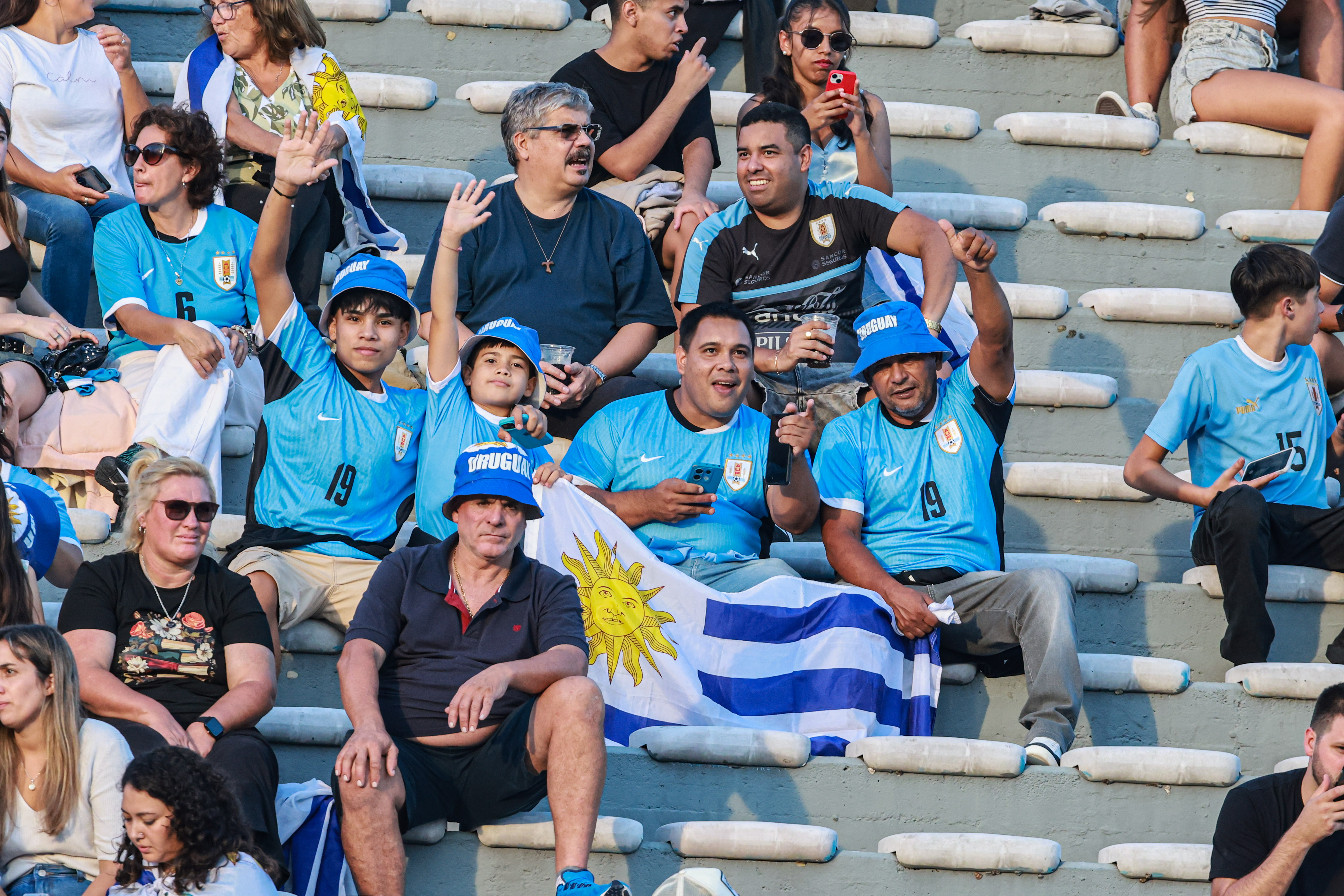 South American Rivals Face Off at Estadio Centenario for Matchday 13 Montevideo, Uruguay – March 21, 2025: Uruguayan fans await the start of the match against Argen...