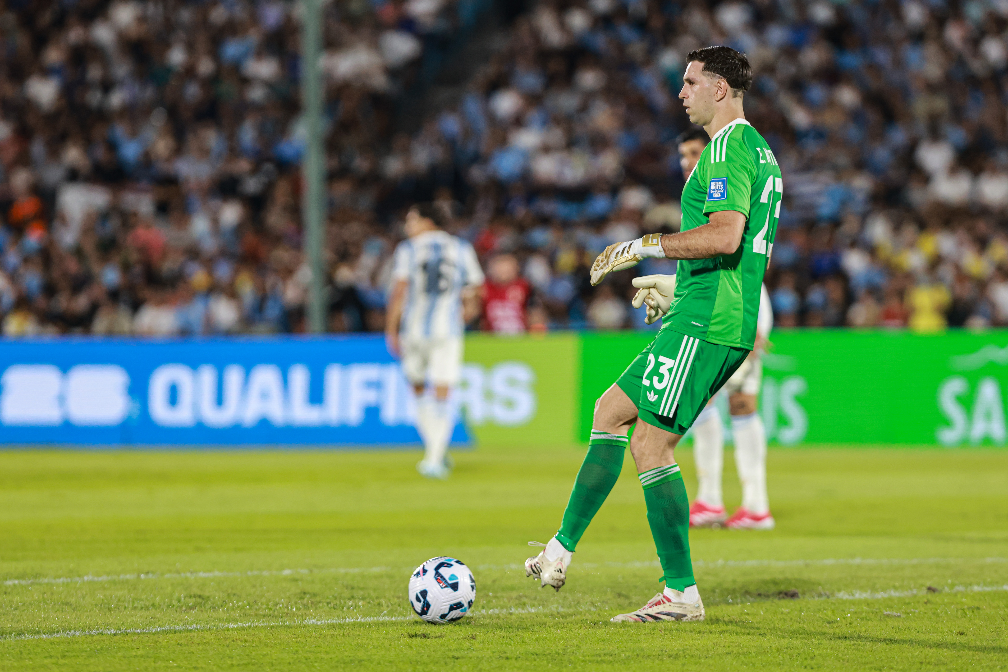 Montevideo, Uruguay – March 21, 2025: Emiliano Martinez Goalkeeper from Argentina. Uruguay and ...