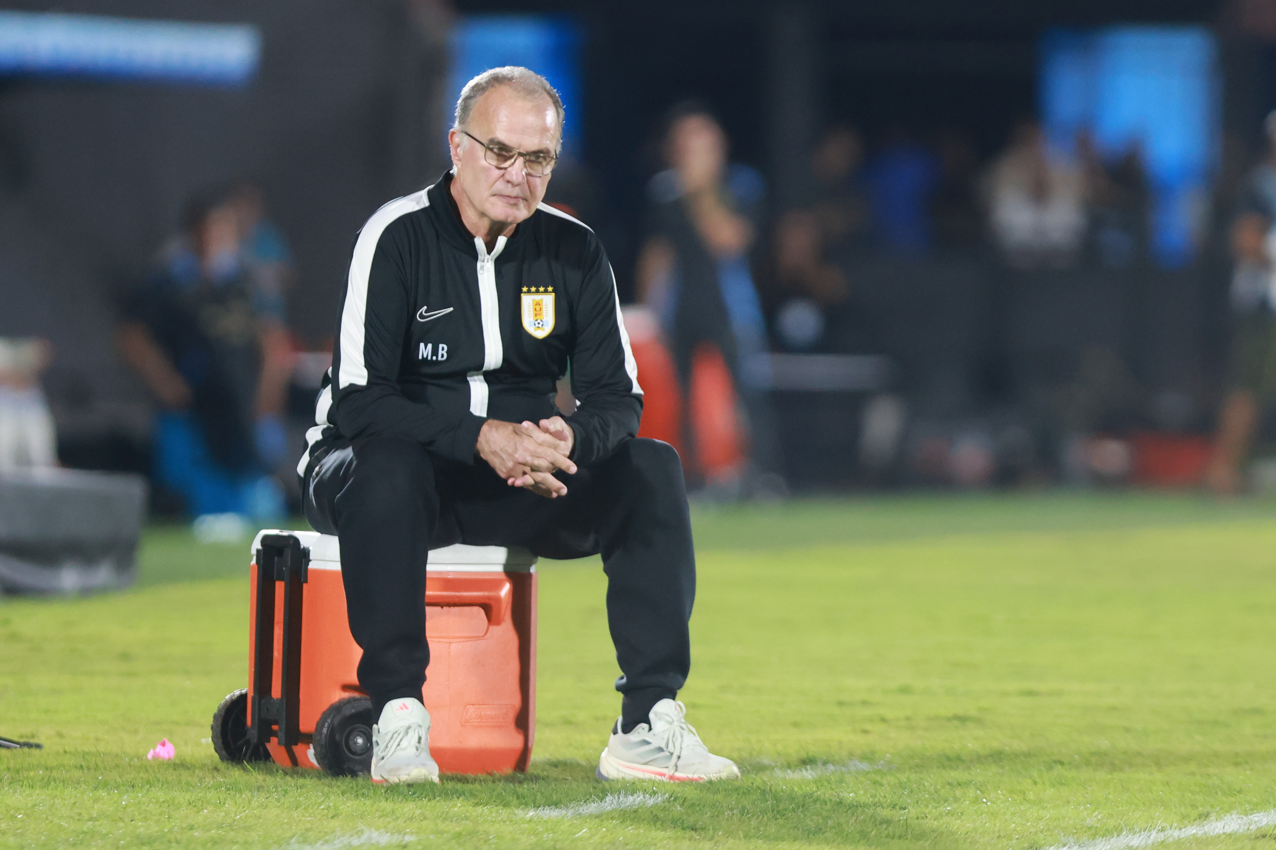 Montevideo, Uruguay – March 21, 2025:  Marcelo Bielsa. Uruguay and Argentina face off at Estadi...