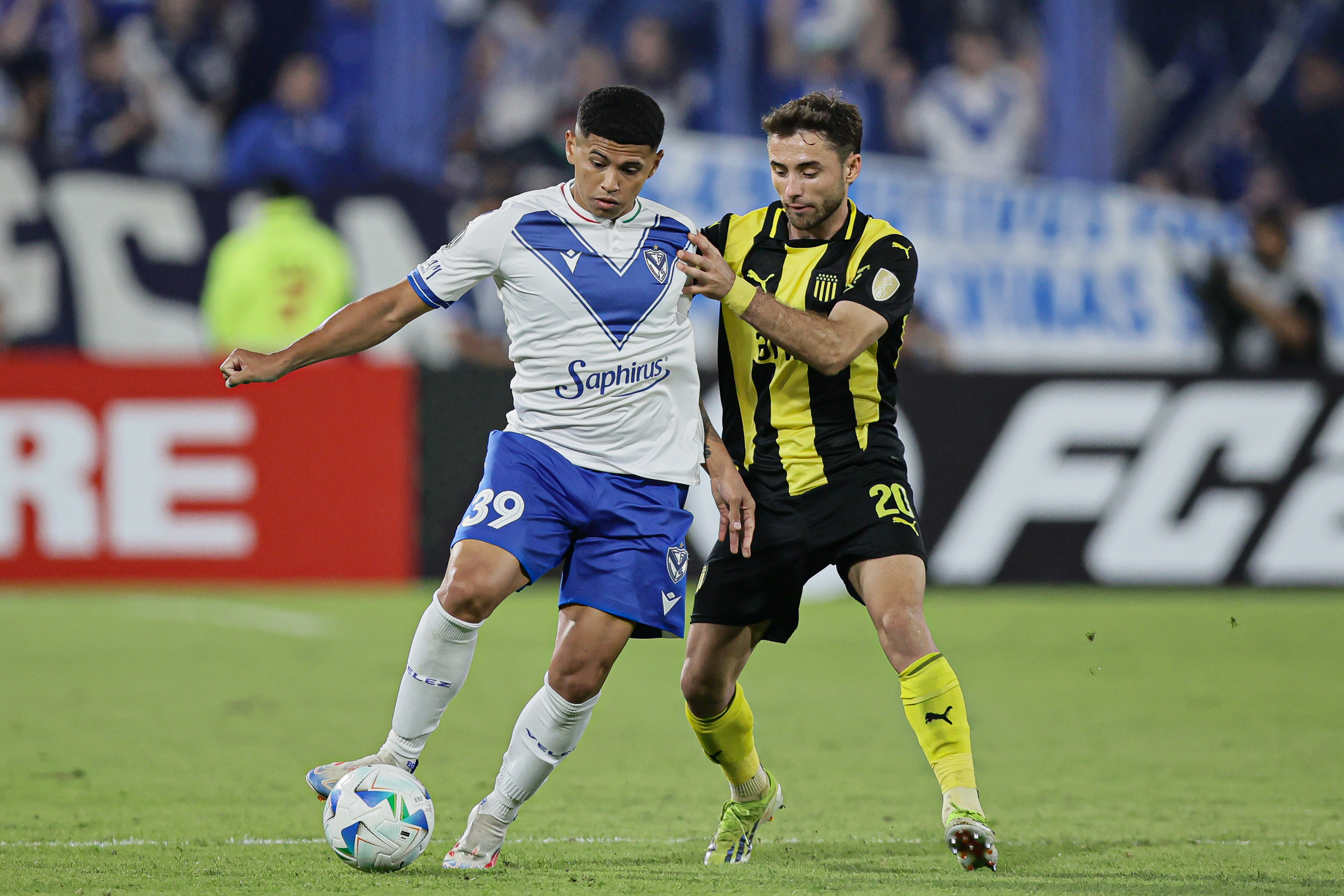 Buenos Aires, Argentina – April 02, 2025: Vélez Sársfield faces Peñarol in a highly anticipa...