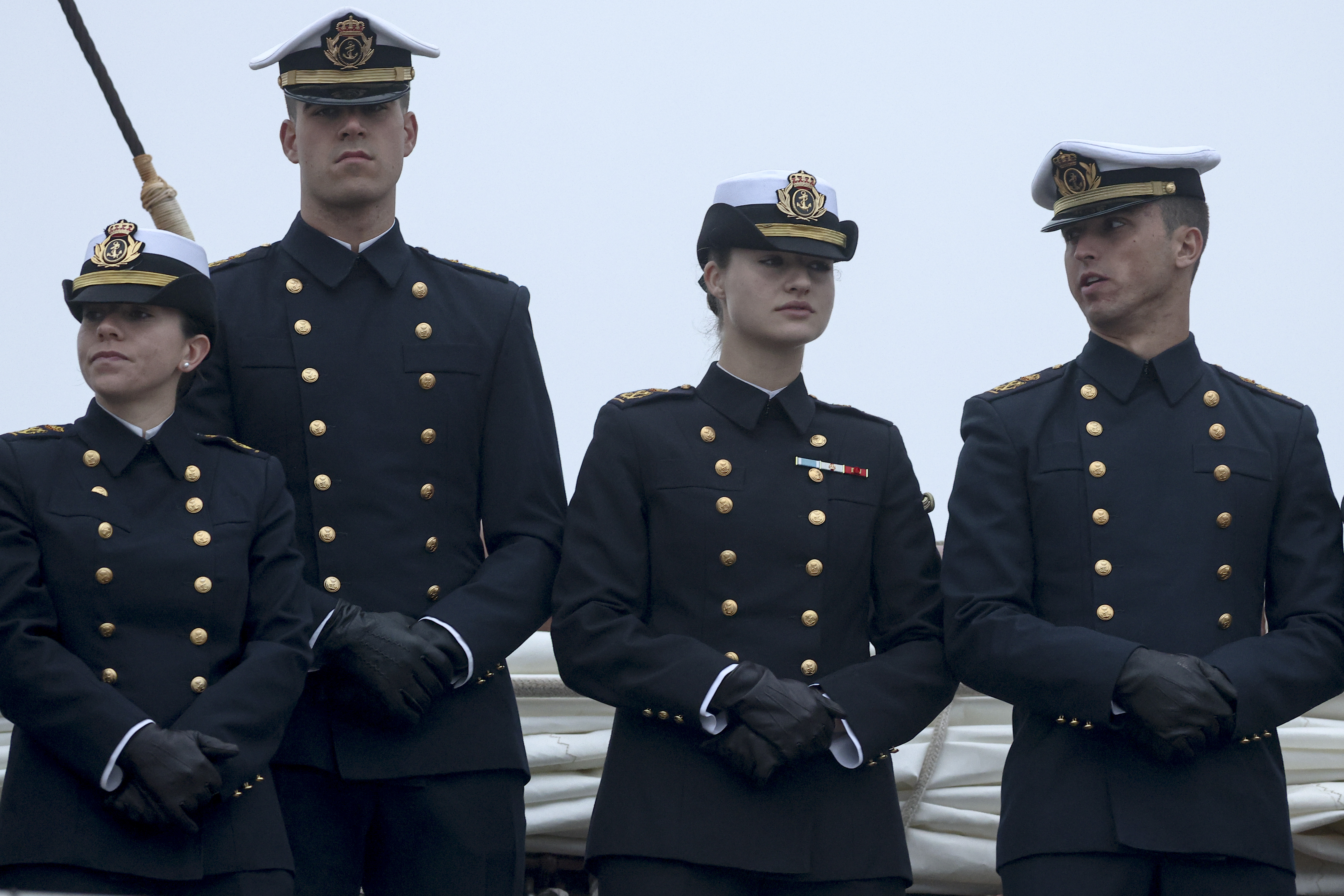 Spanish Royal Family Files Complaint After Princess Leonor's Private Photos Leak in Chile VALPARAISO, CHILE - APRIL 4: Princess Leonor of Bourbon of Spain and other midshipmen of the Span...