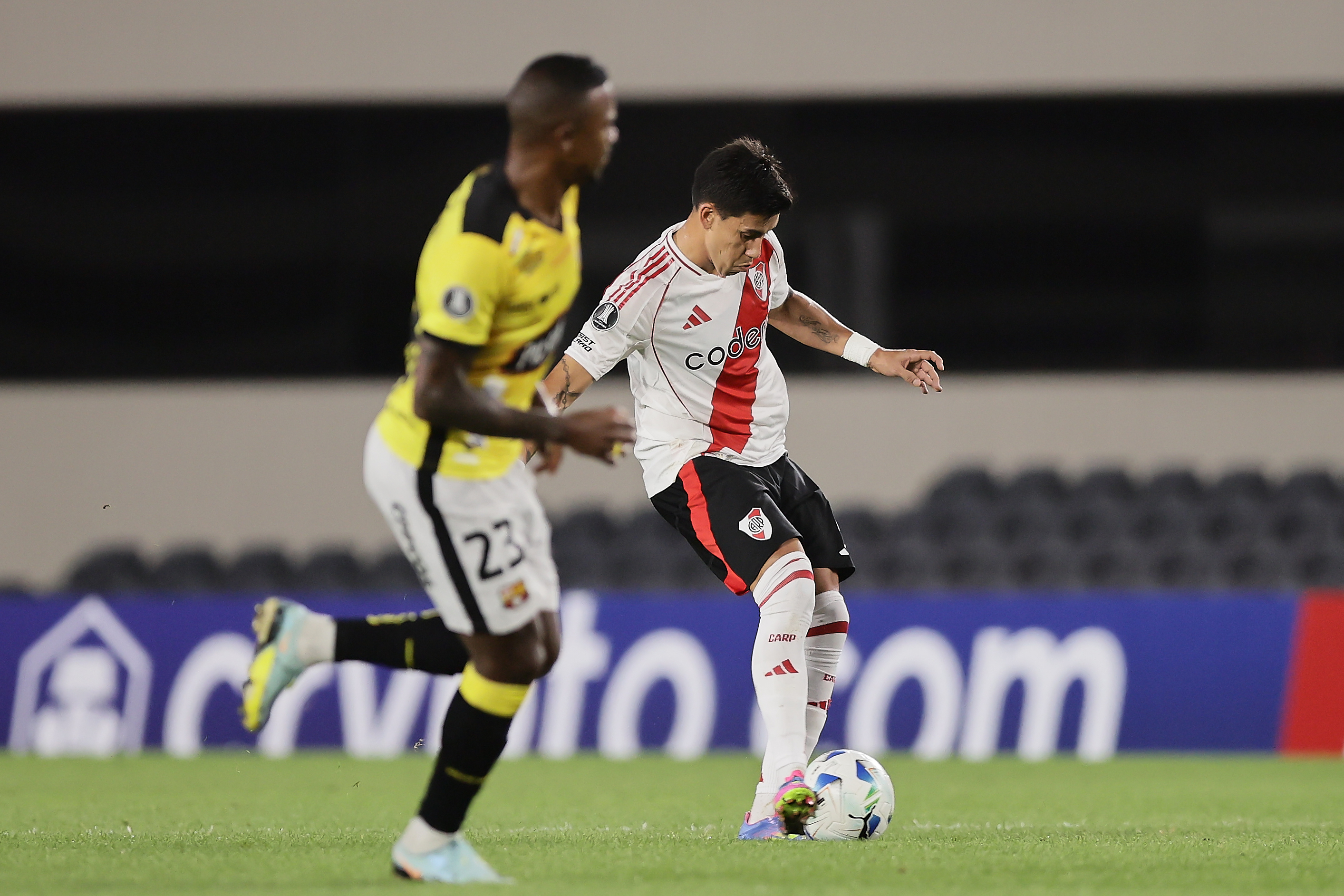 Buenos Aires, Argentina – April 8, 2025: River Plate faces Barcelona SC of Guayaquil at Estadio...