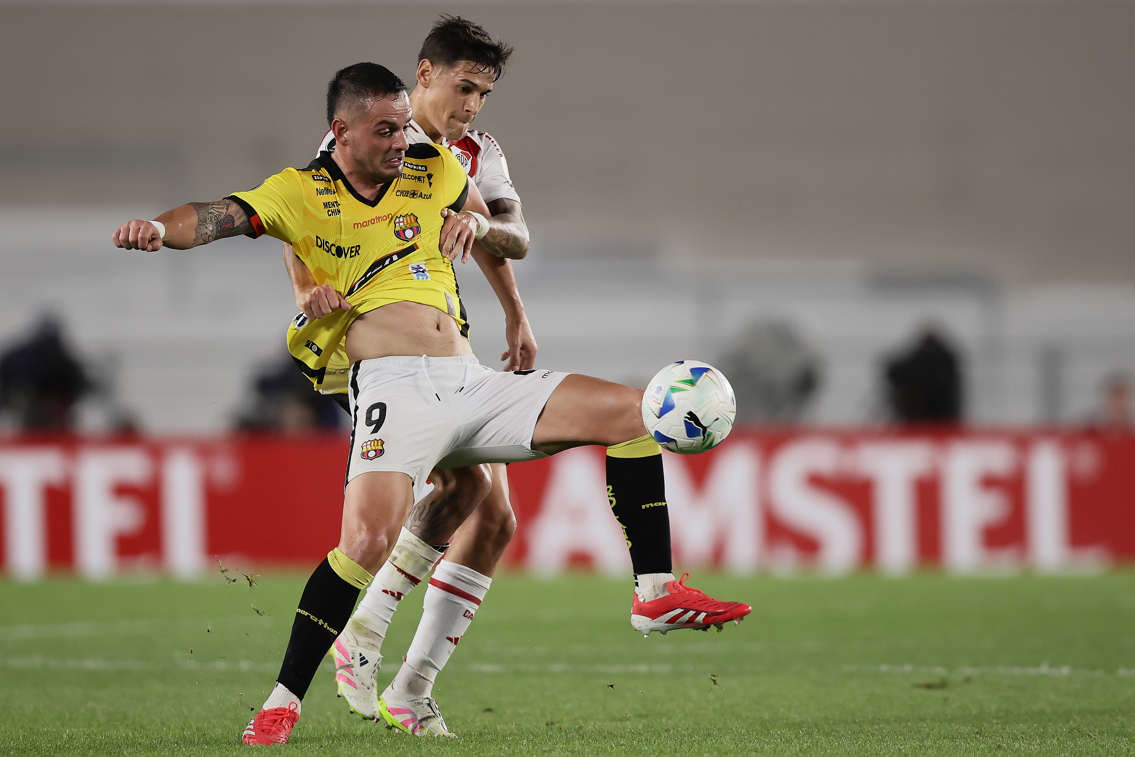 Buenos Aires, Argentina – April 8, 2025: River Plate faces Barcelona SC of Guayaquil at Estadio...