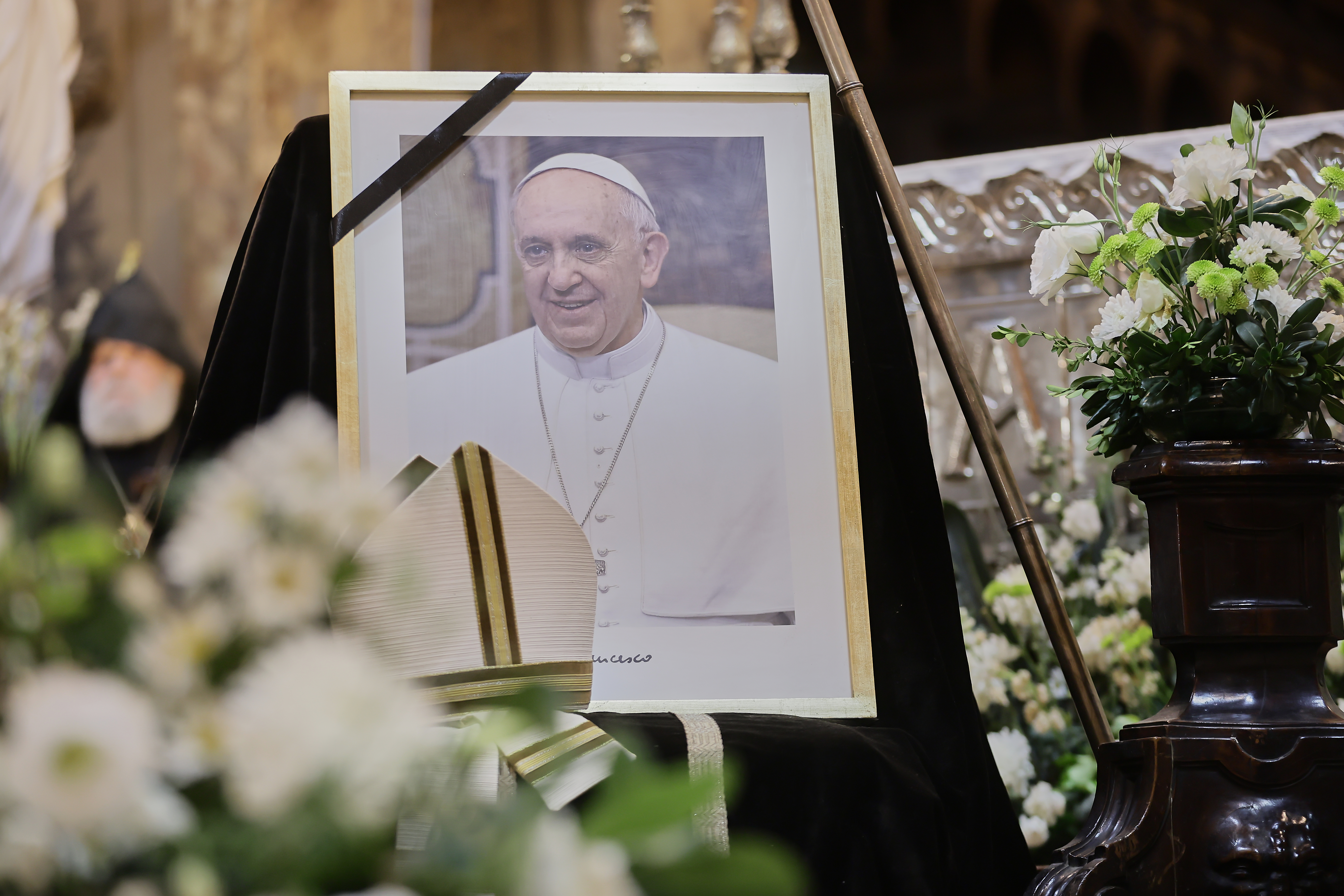 Argentine government officials attended an interfaith ceremony in honor of Pope Francis following his passing Buenos Aires, Argentina - April 22, 2025: Argentine government officials attended an interreligio...