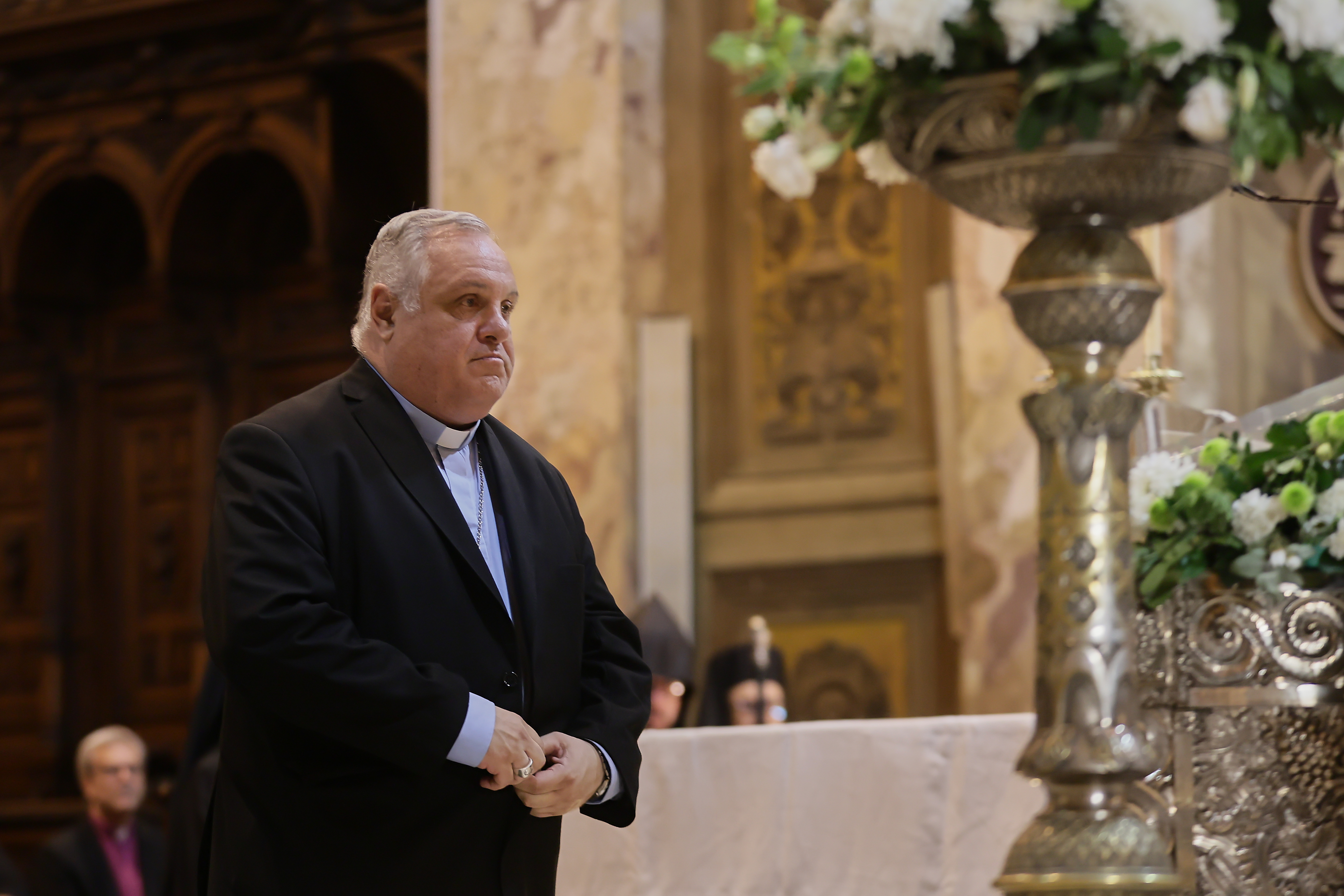 Argentine government officials attended an interfaith ceremony in honor of Pope Francis following his passing Buenos Aires, Argentina - April 22, 2025: Argentine government officials attended an interreligio...