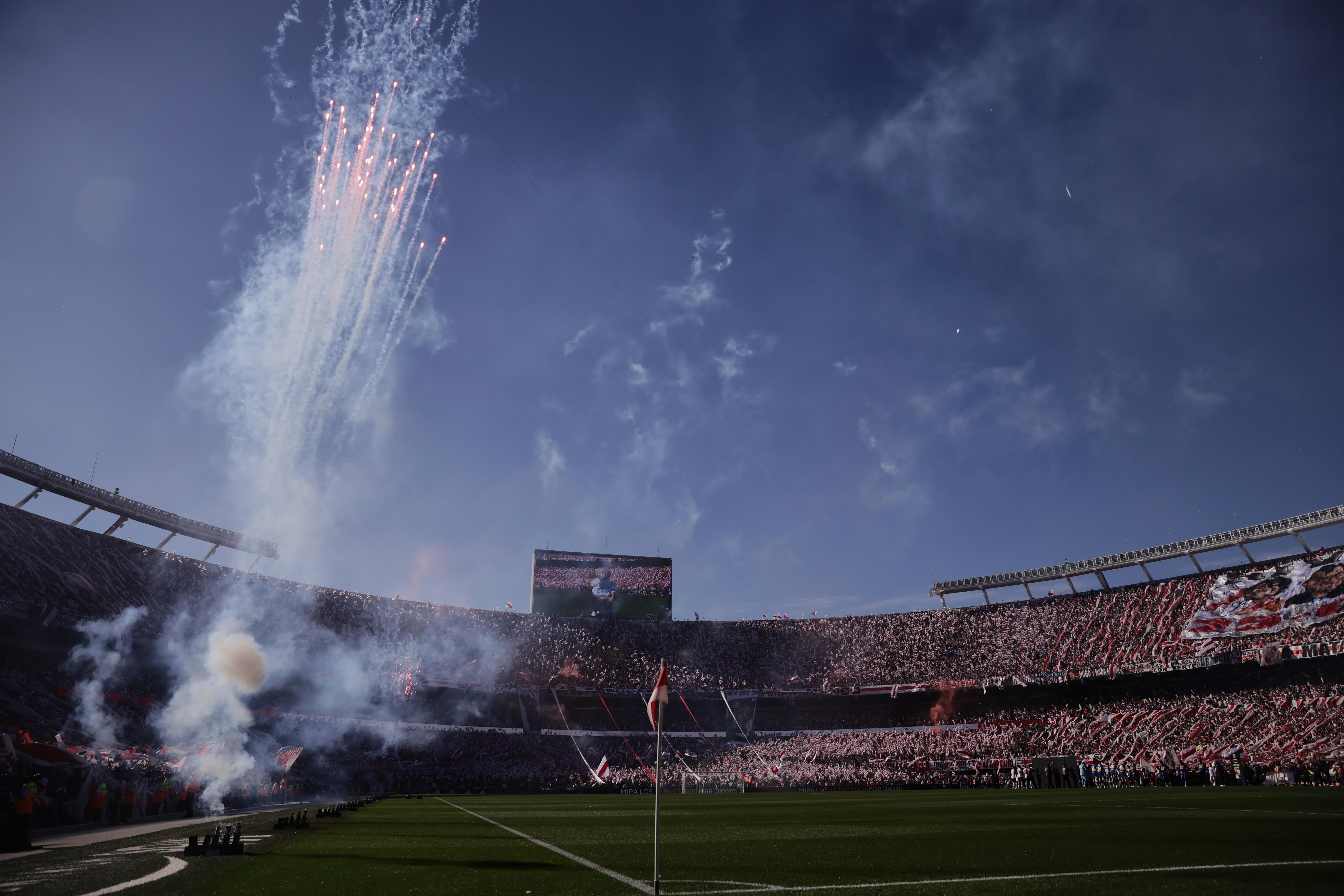 River Plate hosts Boca Juniors in a crucial match for the 2025 Apertura Tournament Buenos Aires, Argentina - April 27, 2025: River Plate and Boca Juniors face off at Estadio Monume...