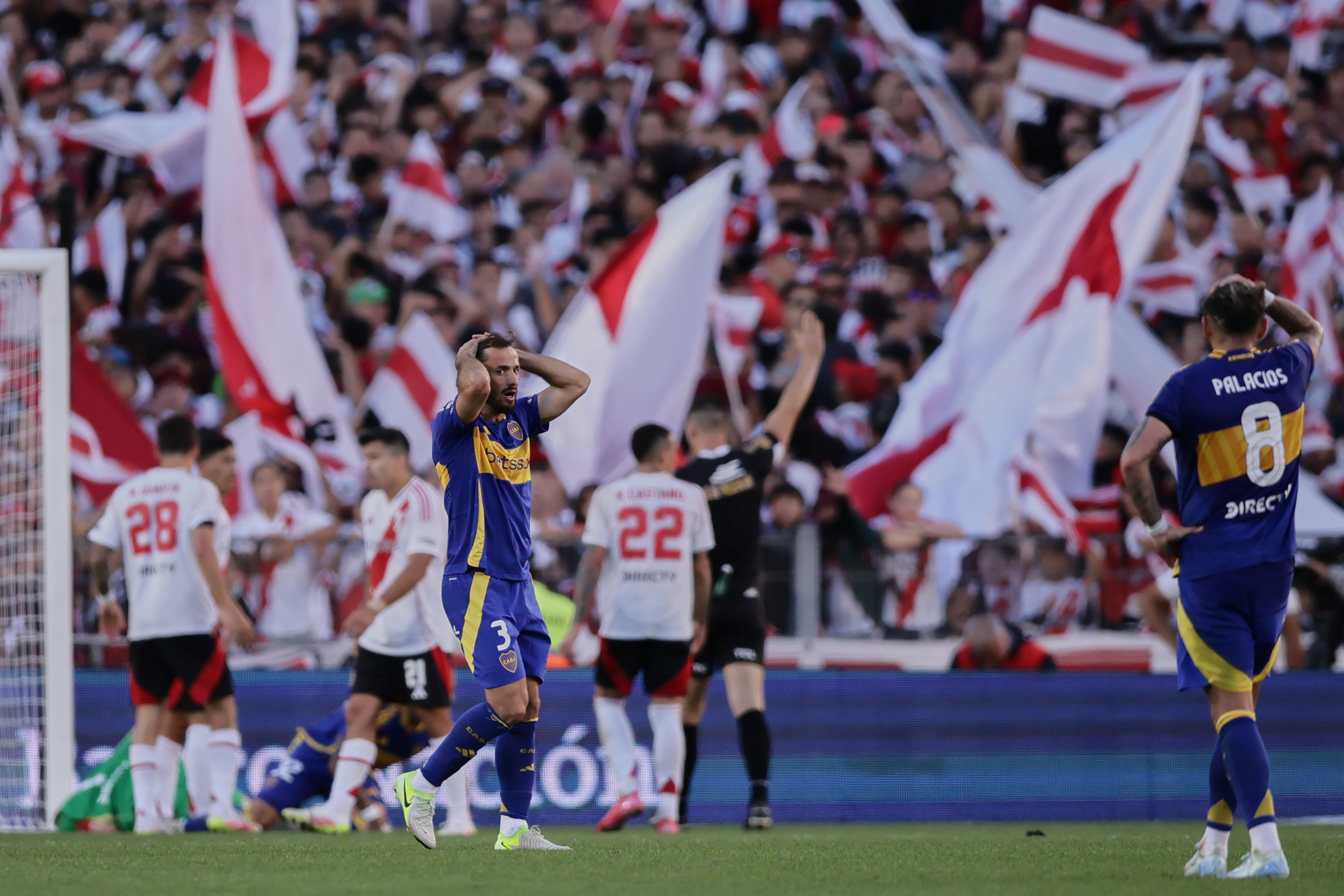 River Plate hosts Boca Juniors in a crucial match for the 2025 Apertura Tournament Buenos Aires, Argentina - April 27, 2025: River Plate and Boca Juniors face off at Estadio Monume...