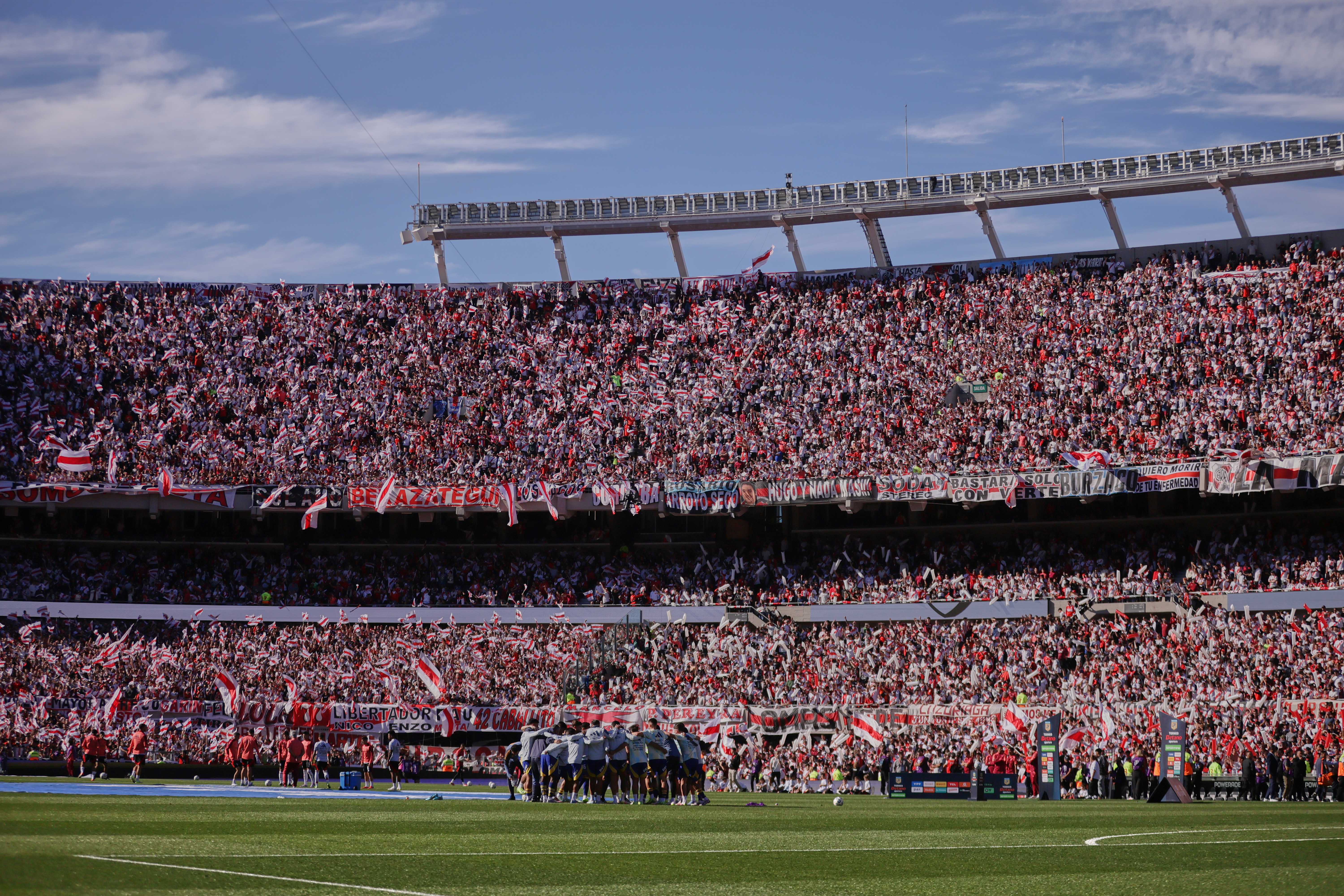 River Plate hosts Boca Juniors in a crucial match for the 2025 Apertura Tournament Buenos Aires, Argentina - April 27, 2025: River Plate and Boca Juniors face off at Estadio Monume...