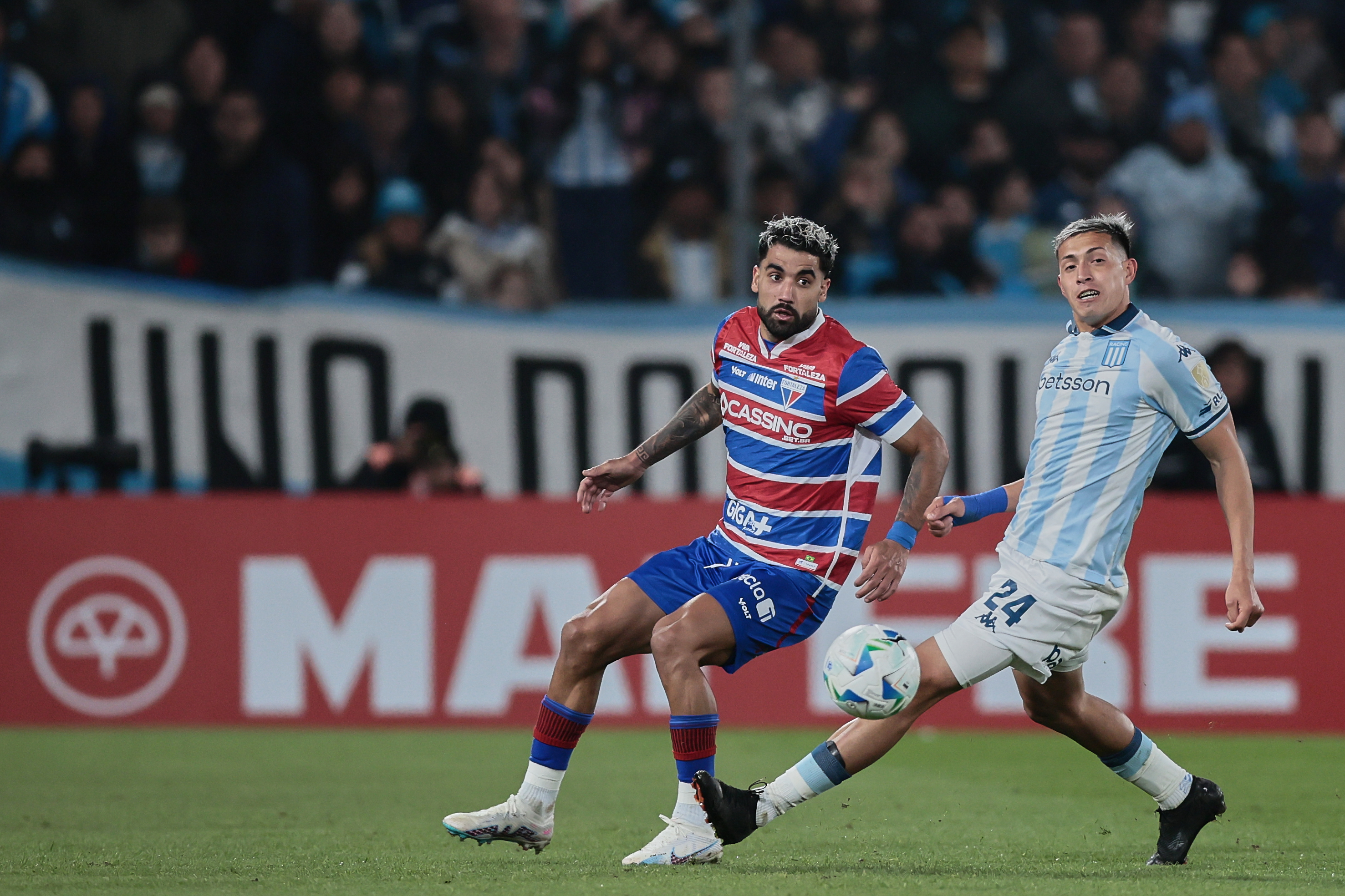 Decisive Group E match between Racing and Fortaleza at El Cilindro stadium in Avellaneda Avellaneda, Argentina - May 29, 2025: Players of Argentina’s Racing Club and Brazil’s Fortale...