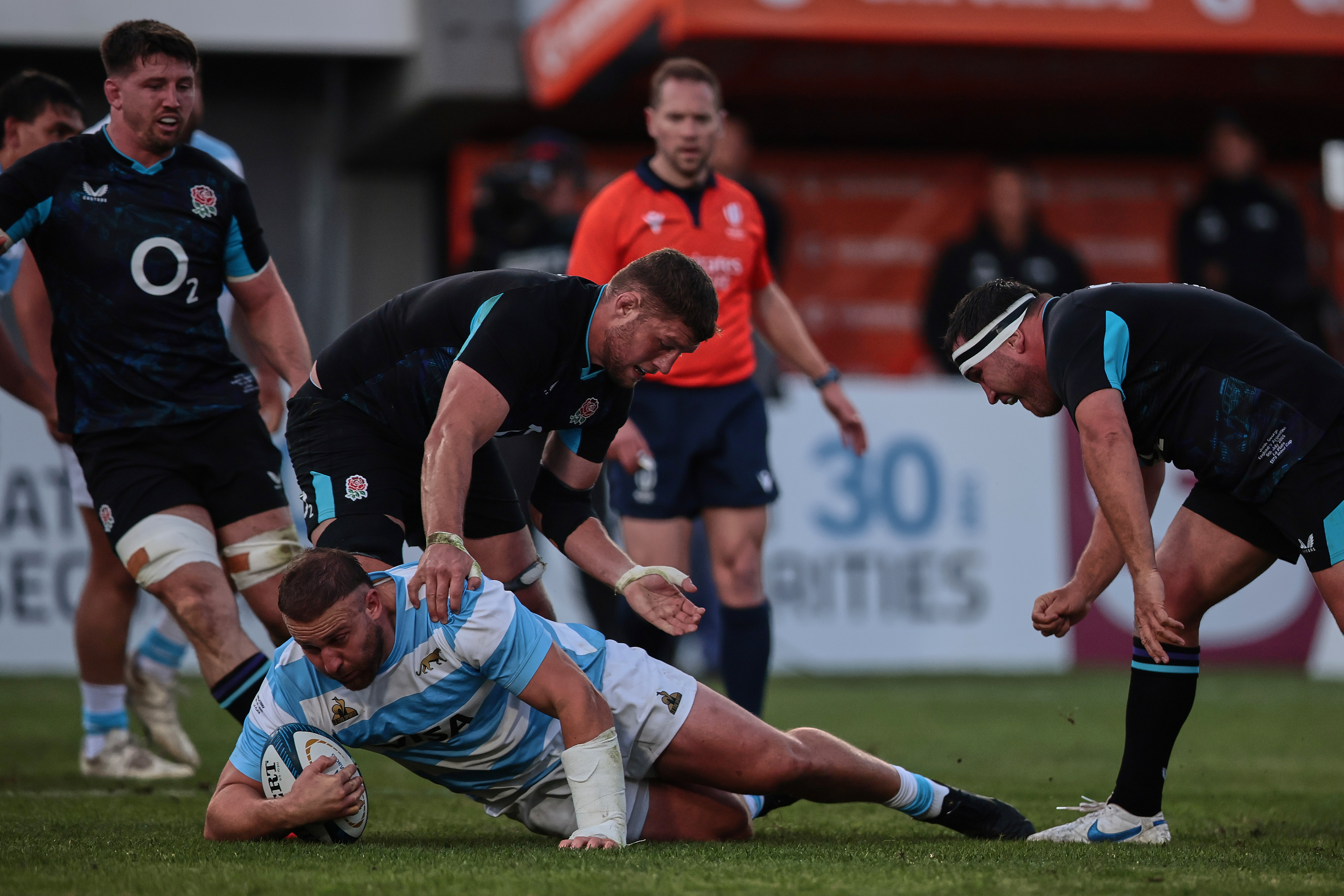 Los Pumas lose 35-12 against a dominant English side in international friendly La Plata, Argentina - July 5, 2025: Argentina's national rugby team, Los Pumas, lost 35-12 to Eng...