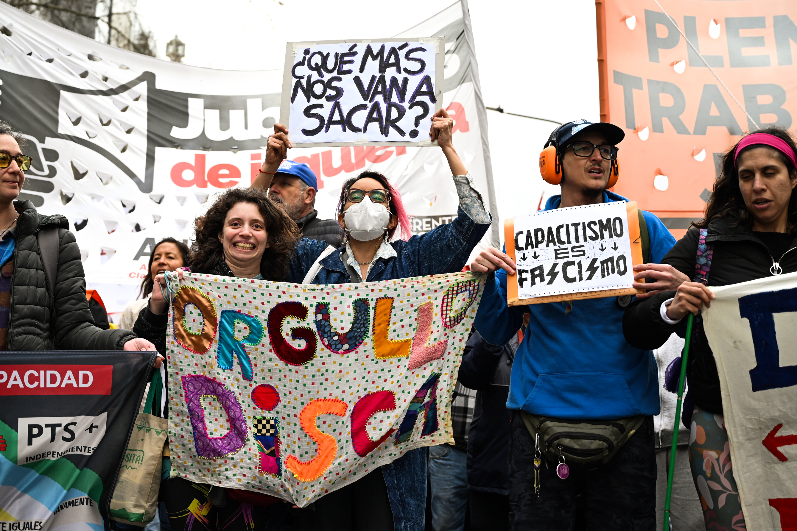 Buenos Aires, Argentina – August 21, 2025: Activists, persons with disabilities, and civil orga...