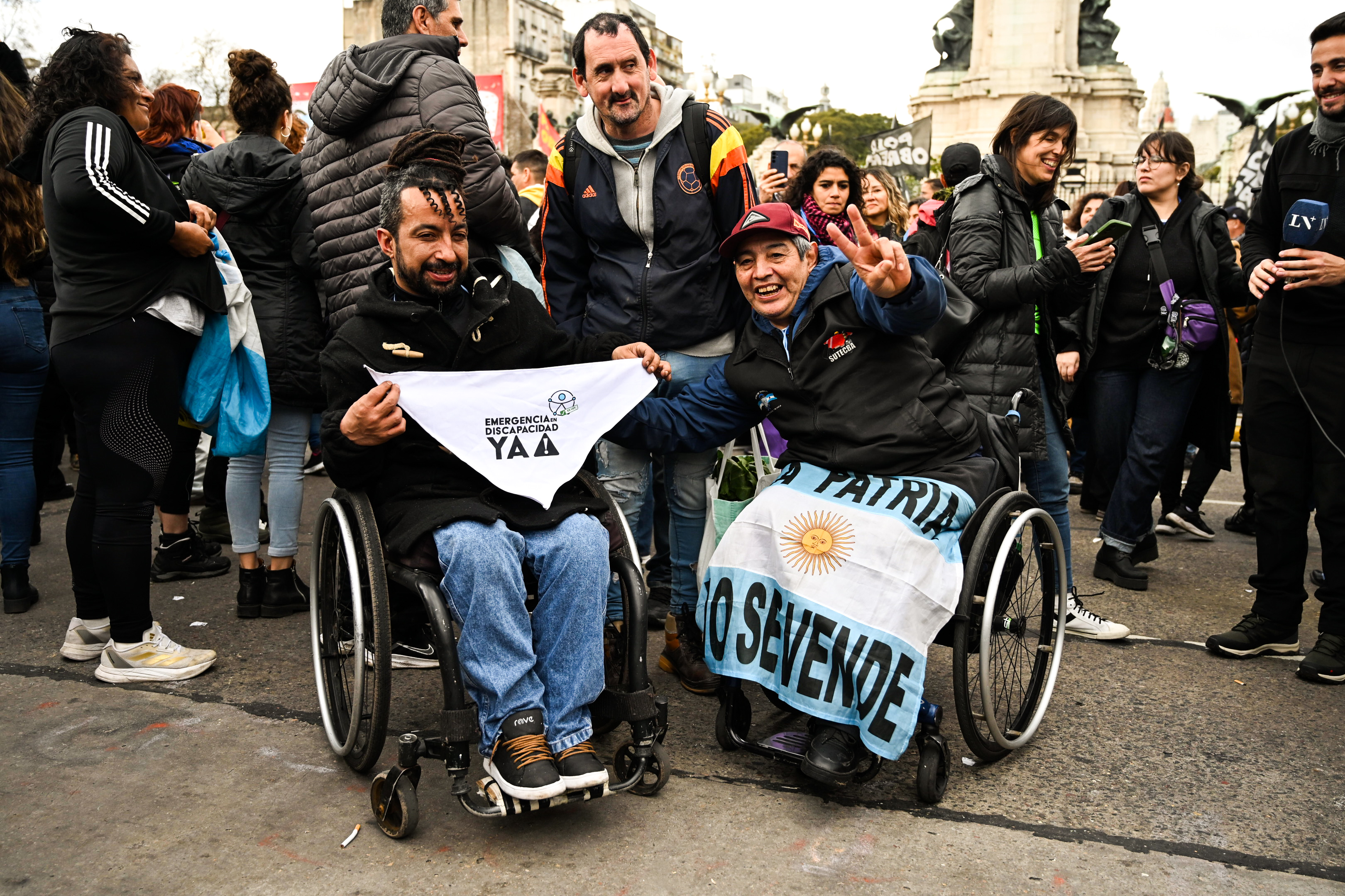 Buenos Aires, Argentina – August 21, 2025: Activists, persons with disabilities, and civil orga...