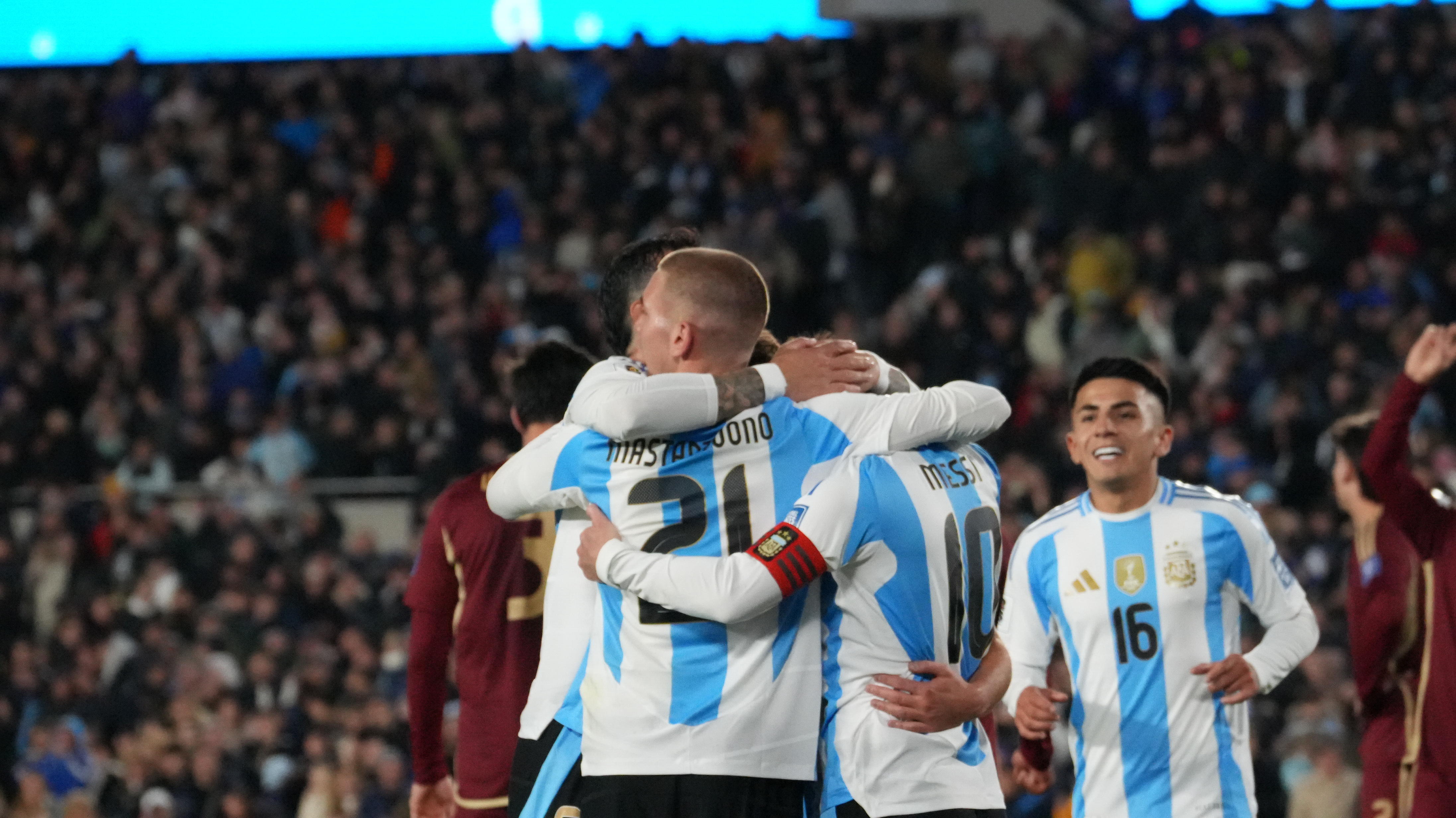 Messi (arg) celebrates the first goal for Argentina  In a match that is undoubtedly special as it...