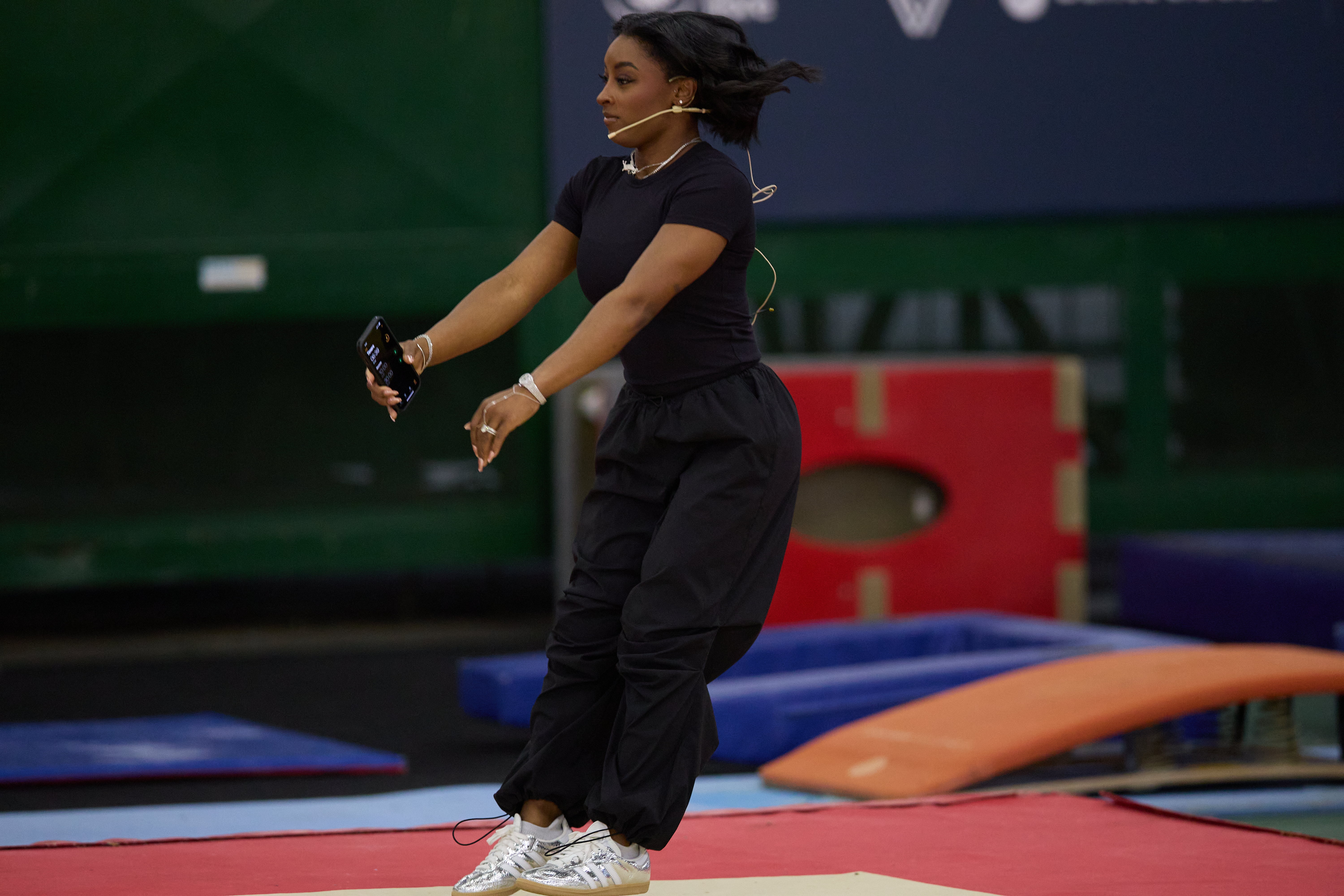 Buenos Aires, Argentina – October 9, 2025: U.S. gymnast Simone Biles concluded her visit to Bue...