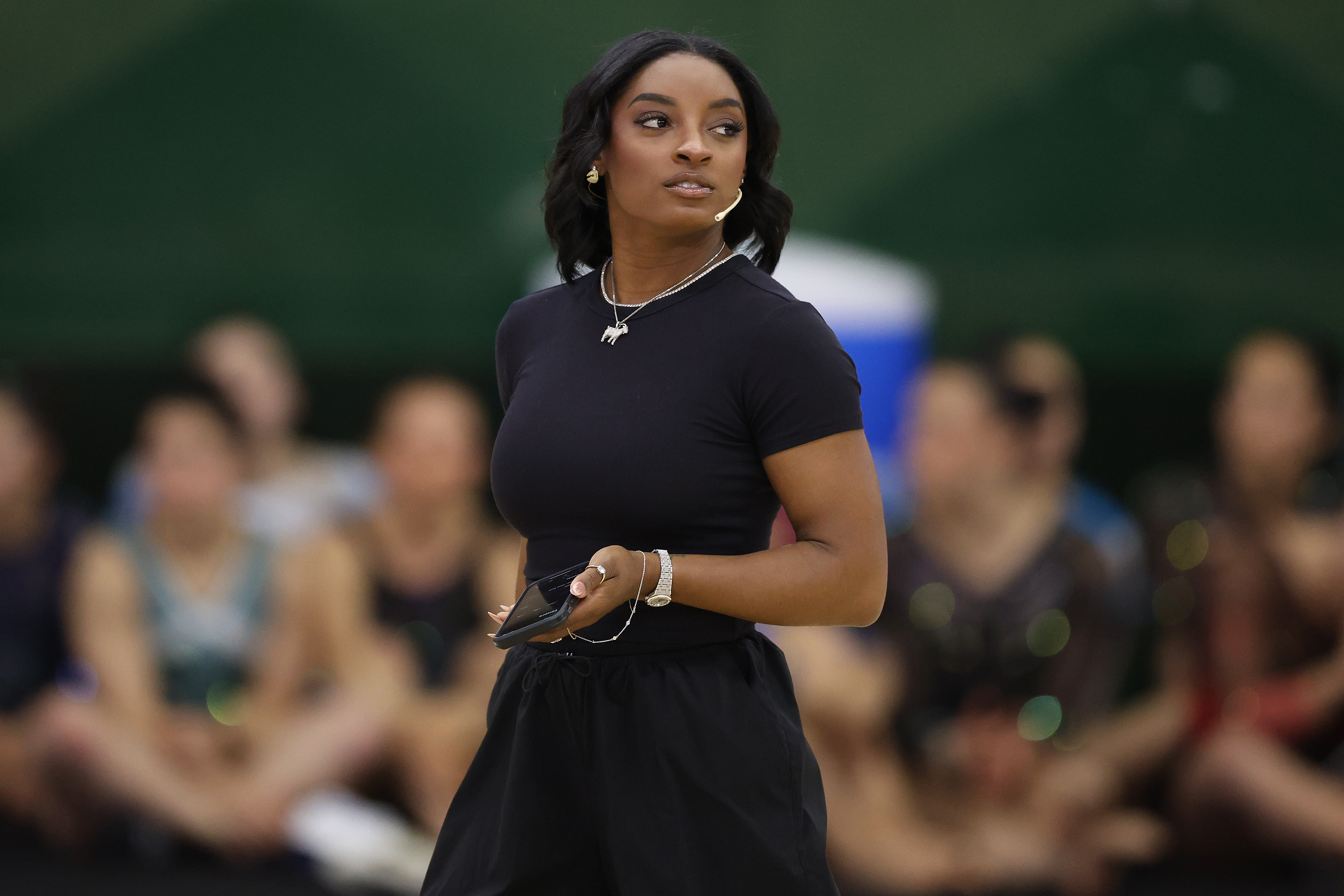 Buenos Aires, Argentina – October 9, 2025: U.S. gymnast Simone Biles concluded her visit to Bue...