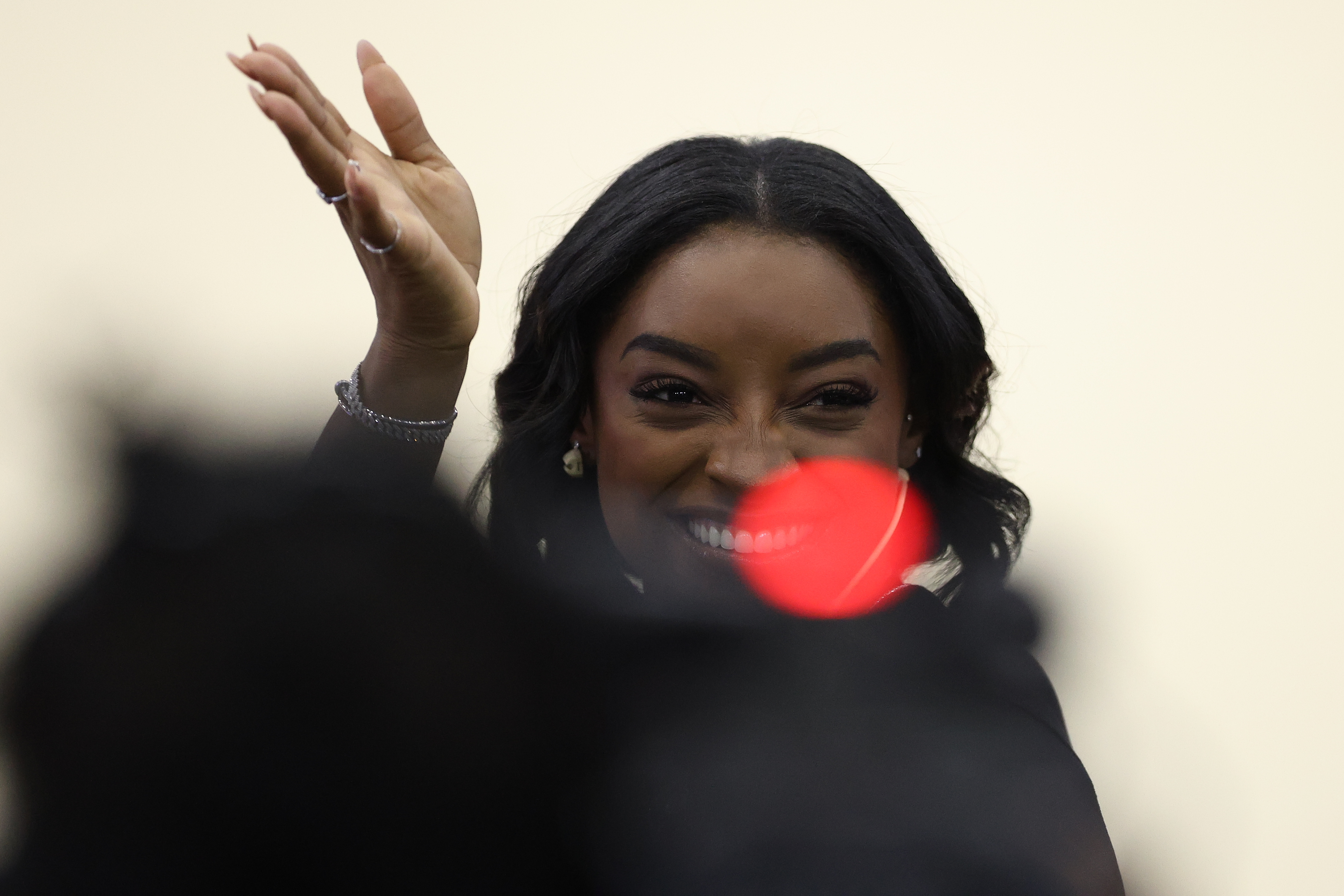 Buenos Aires, Argentina – October 9, 2025: U.S. gymnast Simone Biles concluded her visit to Bue...