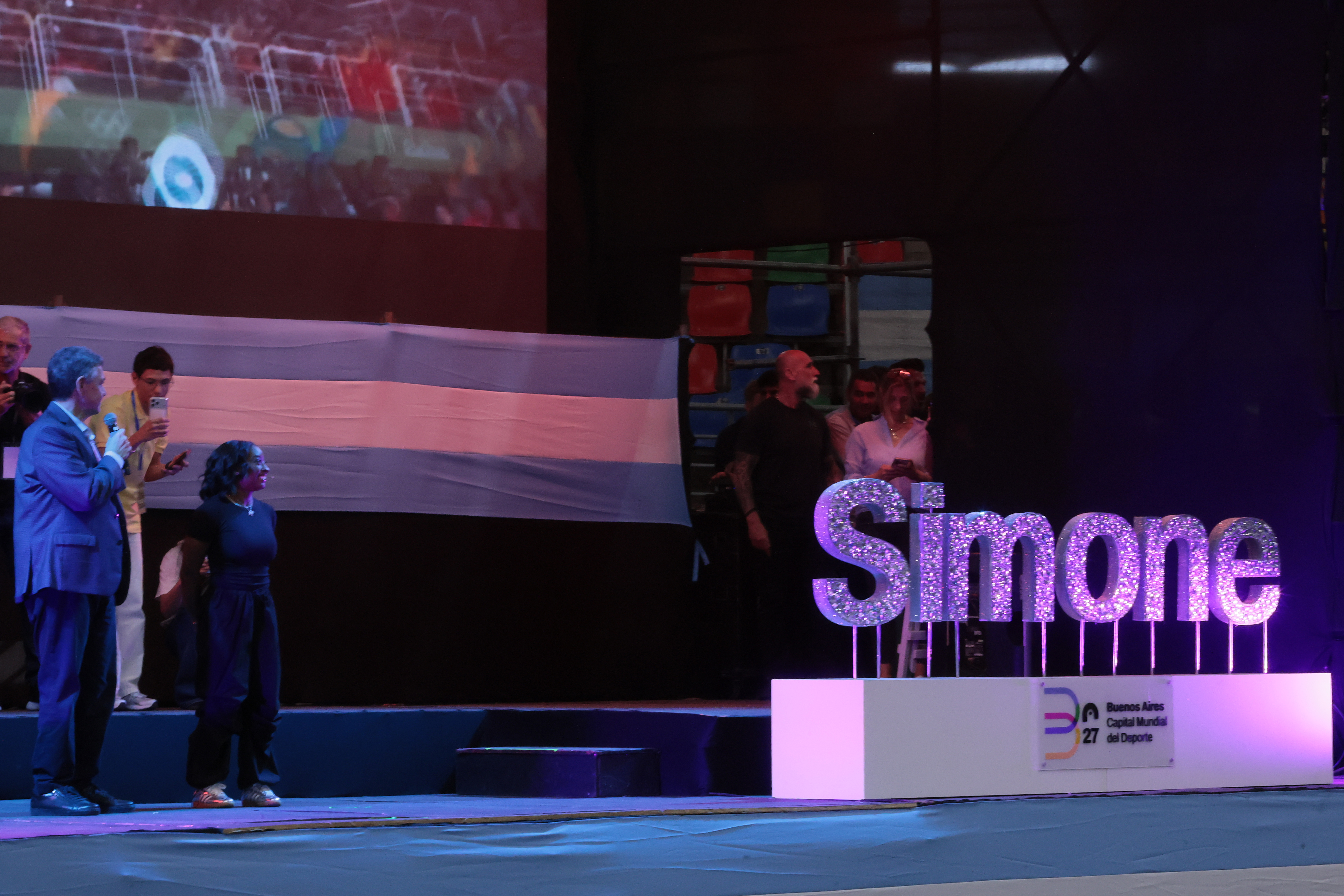 The Olympic champion was declared honorary guest of the city after inspiring thousands of young Argentine athletes Buenos Aires, Argentina – October 9, 2025: U.S. gymnast Simone Biles concluded her visit to Bue...