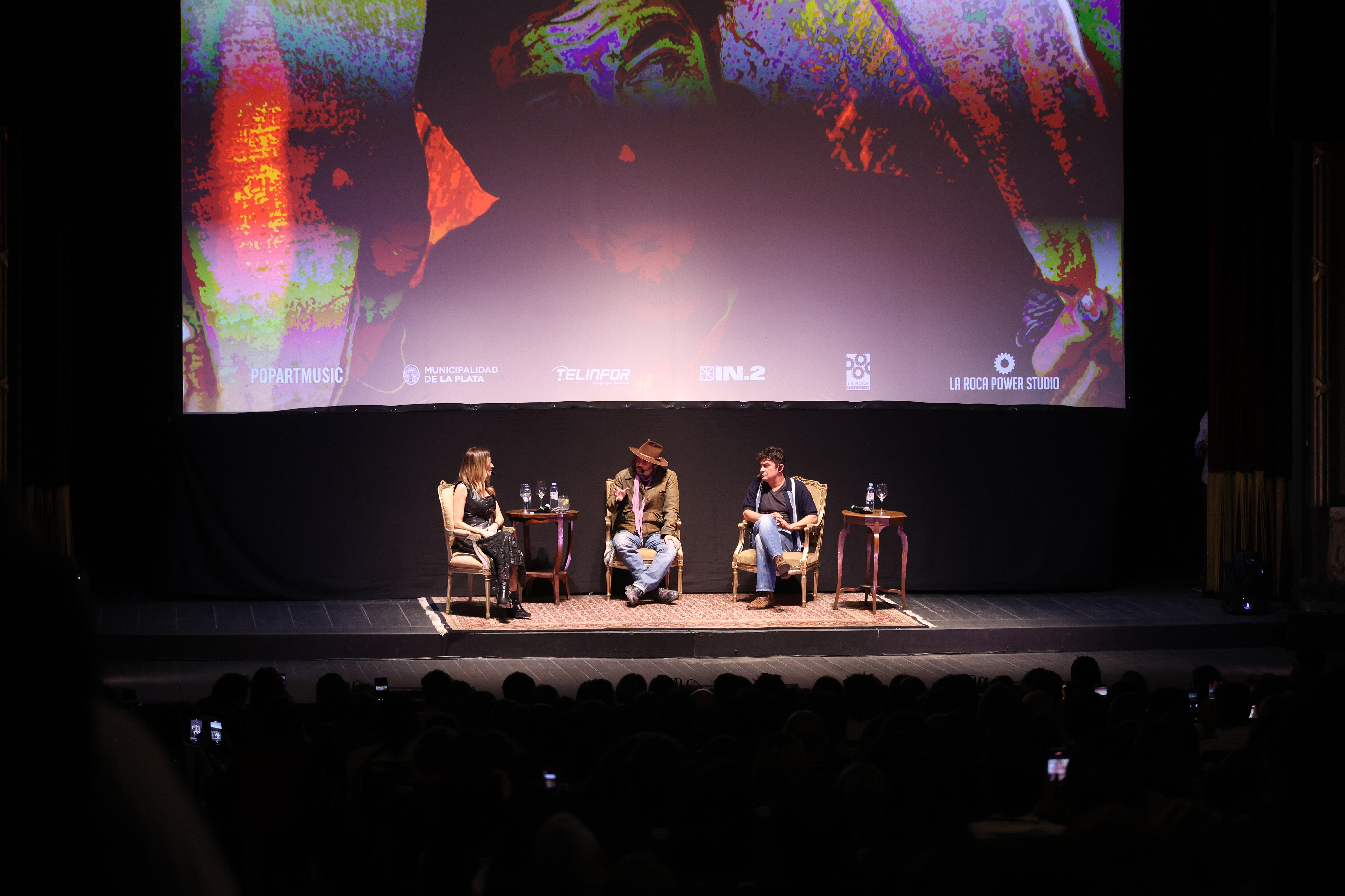 Johnny Depp delivers theater masterclass in La Plata La Plata, Argentina – November 12, 2025: U.S. actor and director Johnny Depp (c) alongside its ...
