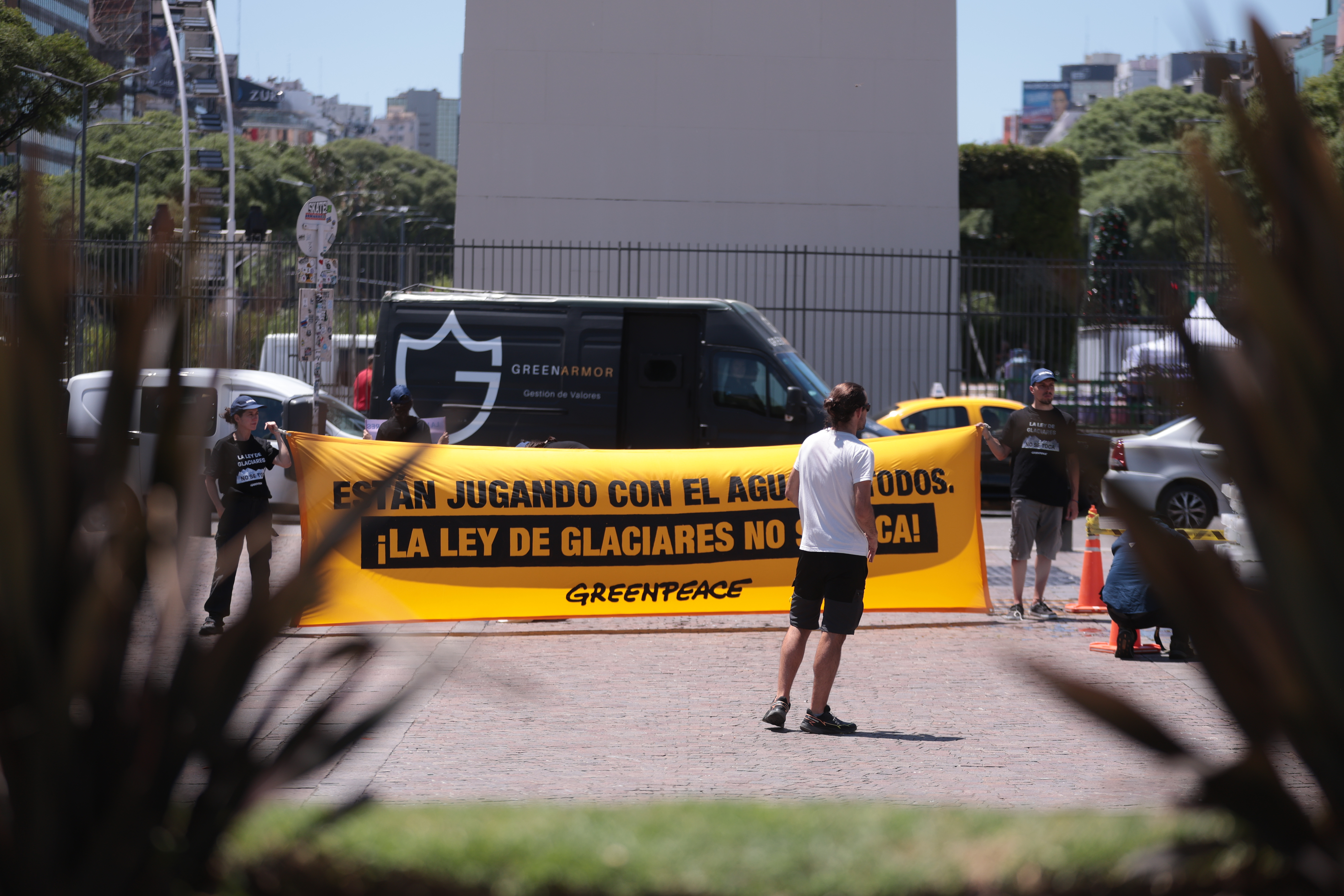 Buenos Aires, Argentina – December 4, 2025: Greenpeace activists staged a striking intervention...