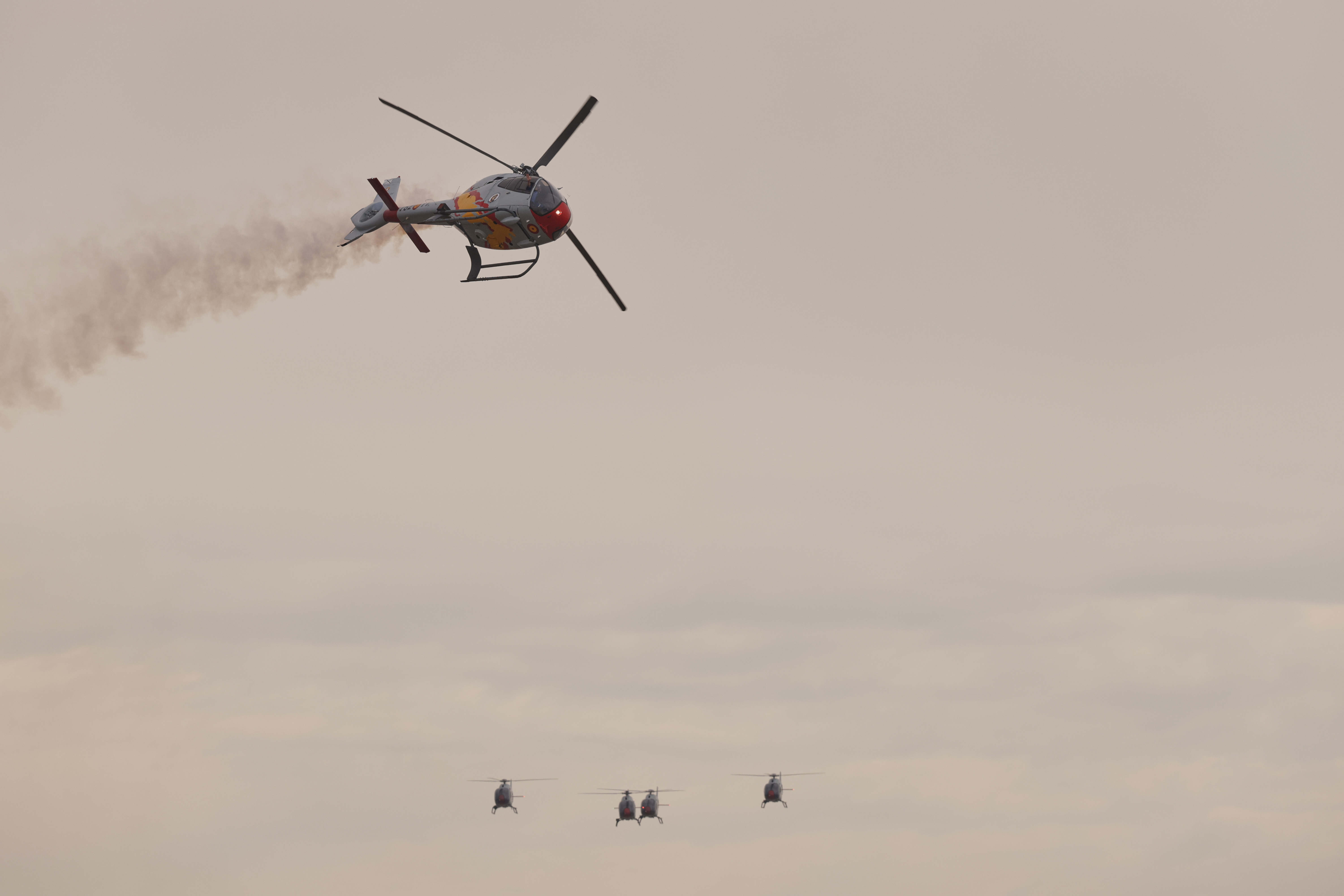 Buenos Aires, Argentina – February 4, 2026: Spain's Patrulla Aspa performed an acrobatic displa...