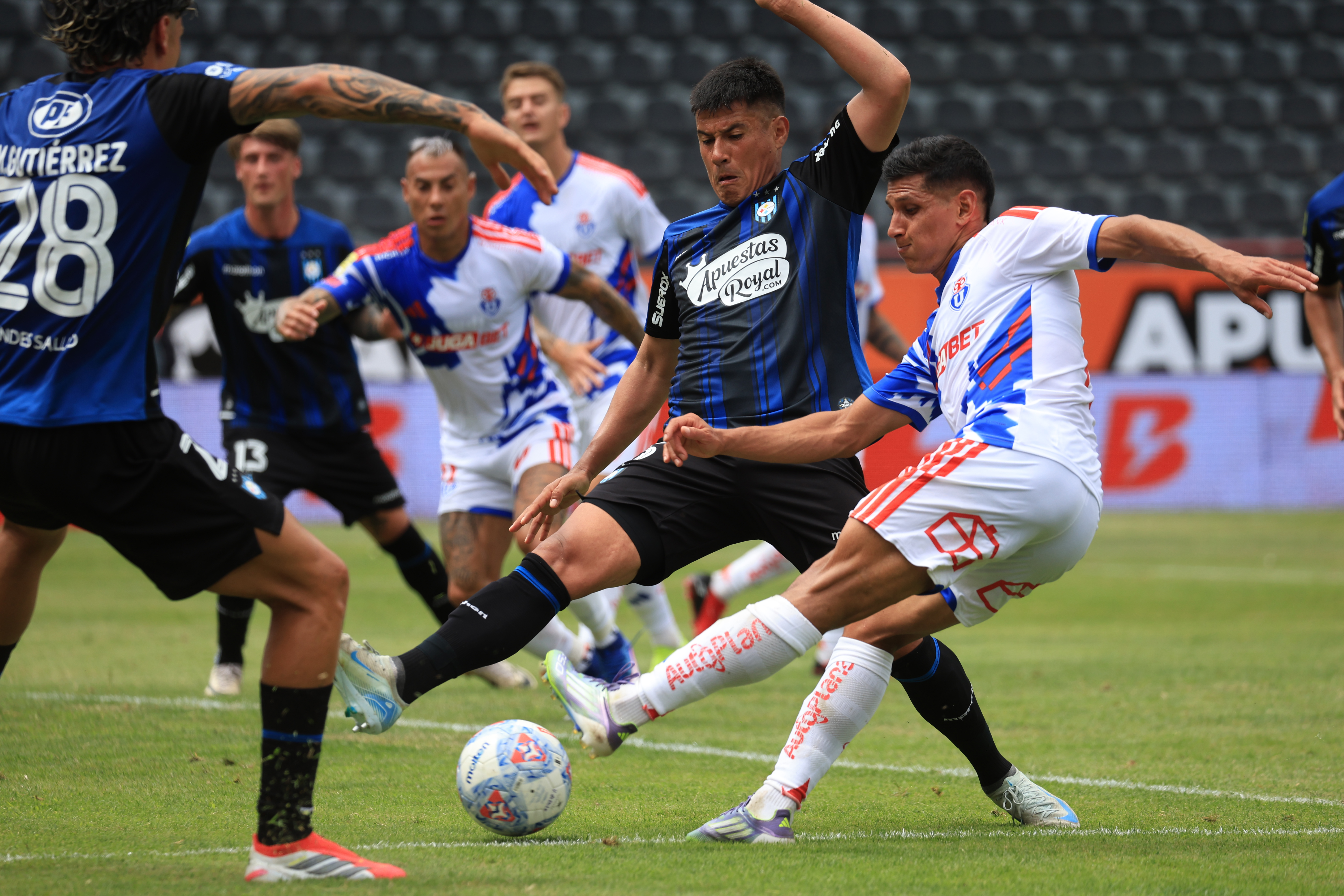 Talcahuano, Chile – February 8, 2026: Universidad de Chile Israel Poblete player, right, play t...
