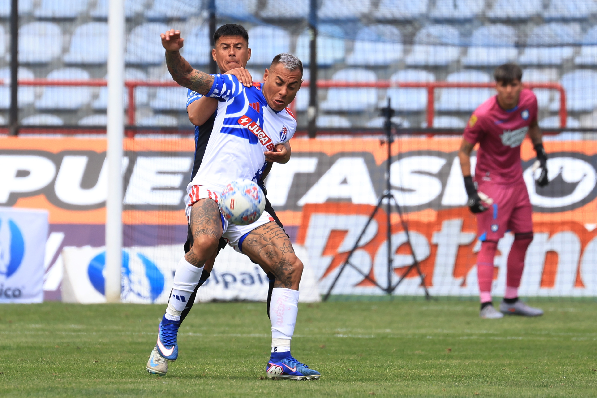 Talcahuano, Chile – February 8, 2026: Universidad de Chile Eduardo Vargas player, center, play ...