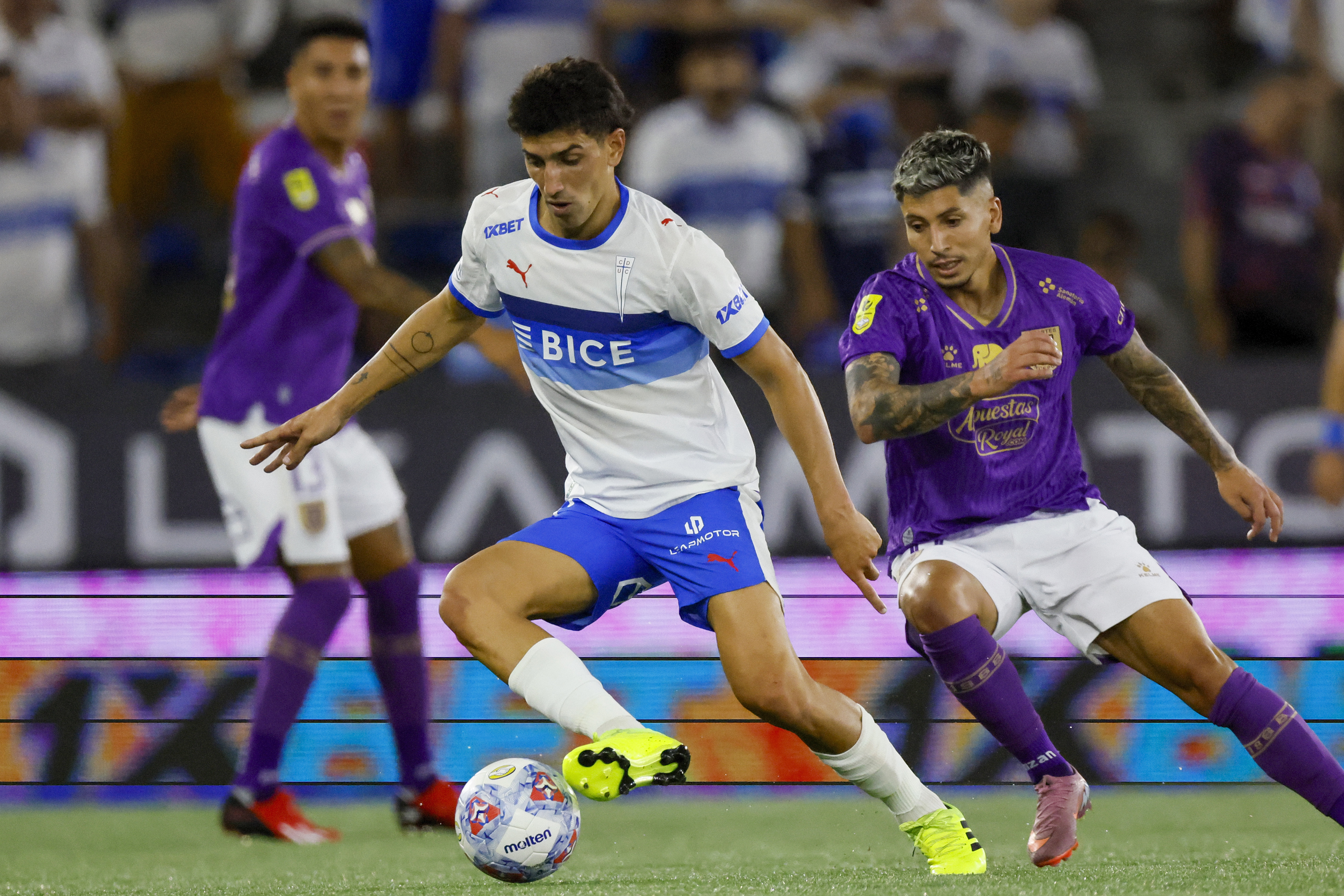 The "Cruzados" secured their first National Championship win after beating the "Leon de Collao" in the second round Santiago, Chile – February 8, 2026: Universidad Catolica’s player Justo Giani is pictured dur...