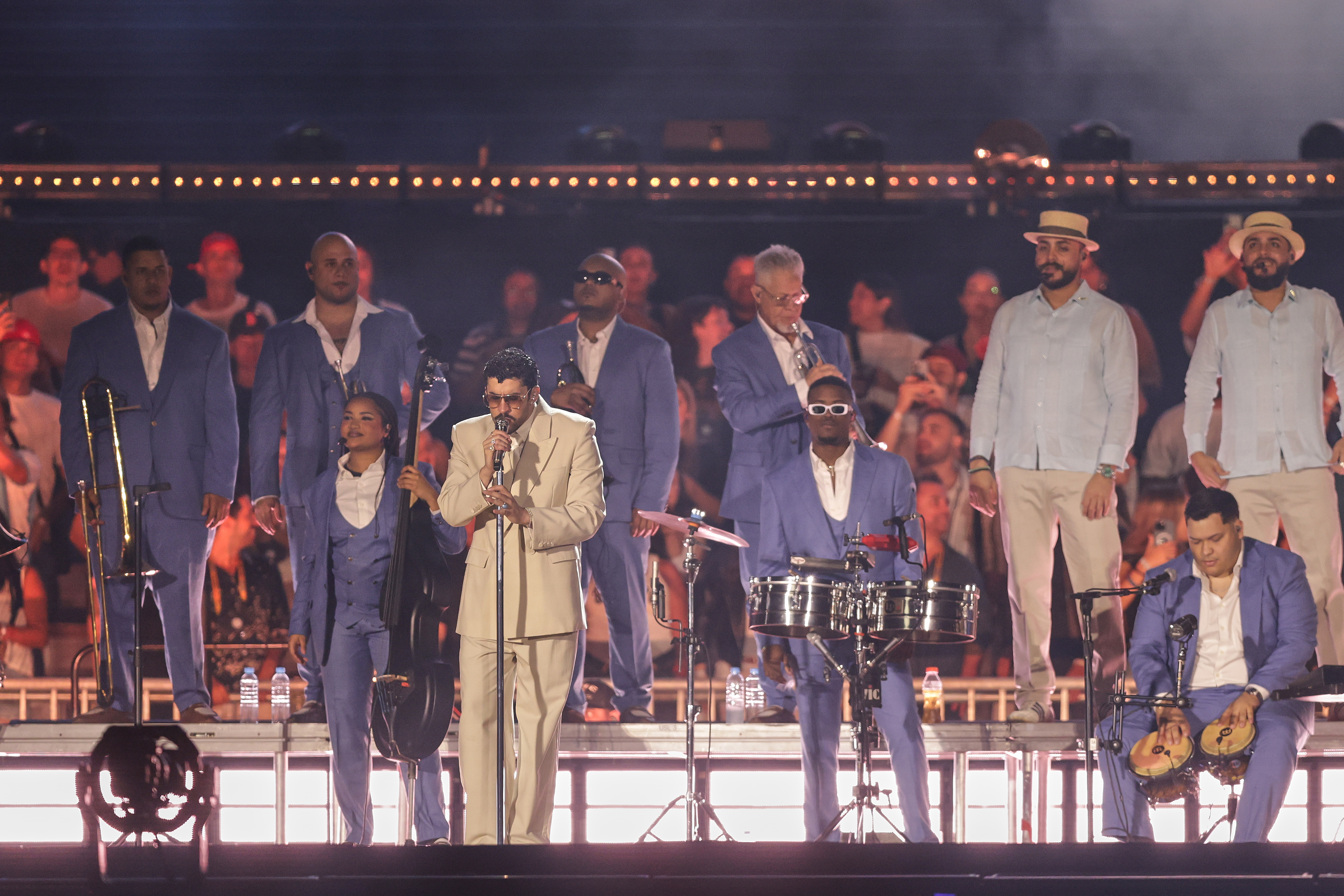 The Puerto Rican artist performed before a massive crowd at the Monumental Stadium as part of his "Debí Tirar Más Fotos" tourThe Puerto Rican artist performed before a massive crowd at the Monumental Stadium as part of his "Debí Tirar Más Fotos" tour Buenos Aires, Argentina – February 13, 2026: Puerto Rican singer Bad Bunny performs in Buenos A...