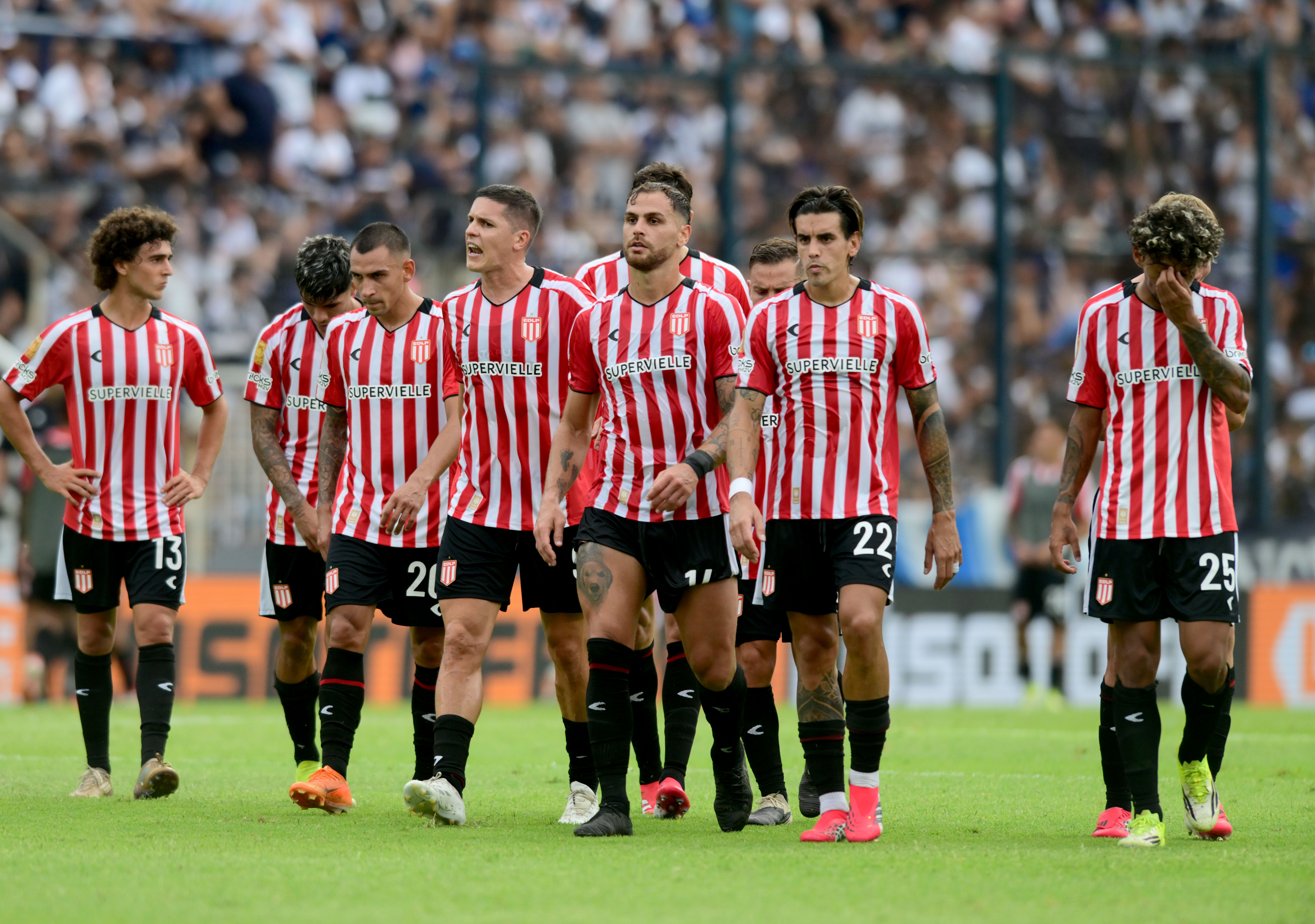 Gimnasia and Estudiantes drew 0-0 for round 5 of the Apertura Tournament in a high-intensity clash in La Plata La Plata, Argentina – February 15, 2026: Estudiantes de La Plata players leave the field after ...
