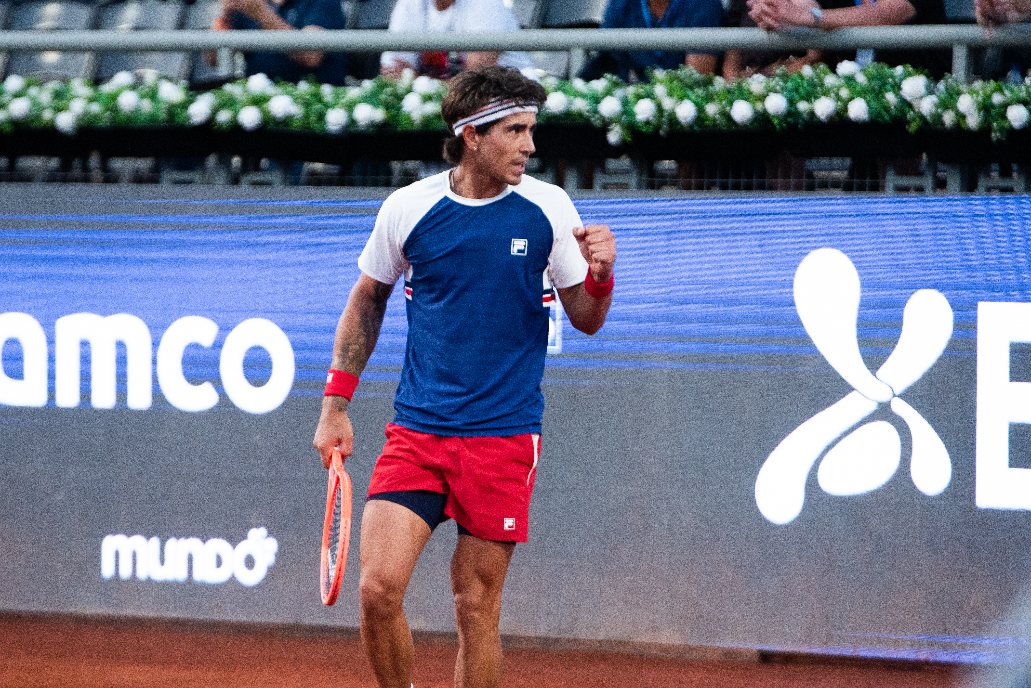 The Argentine saved a match point against Pedro Martínez to advance to the second round of the Santiago ATP 250 Santiago, Chile – February 23, 2026: Francisco Comesaña celebrates his first win of the South ...