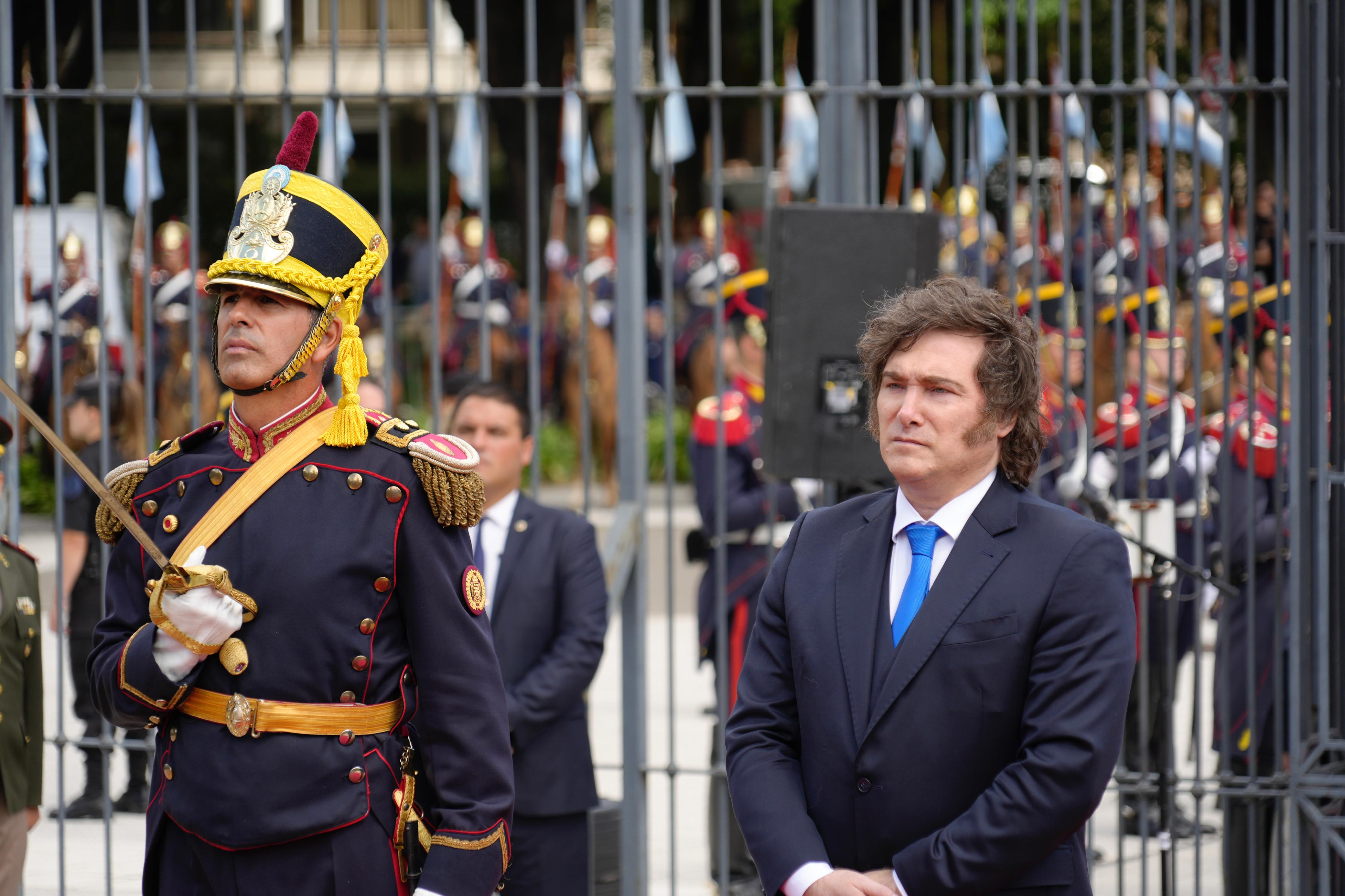 FOTO-14 El presidente Javier Milei encabezó un acto en homenaje por el 248° aniversario del nacimiento ...