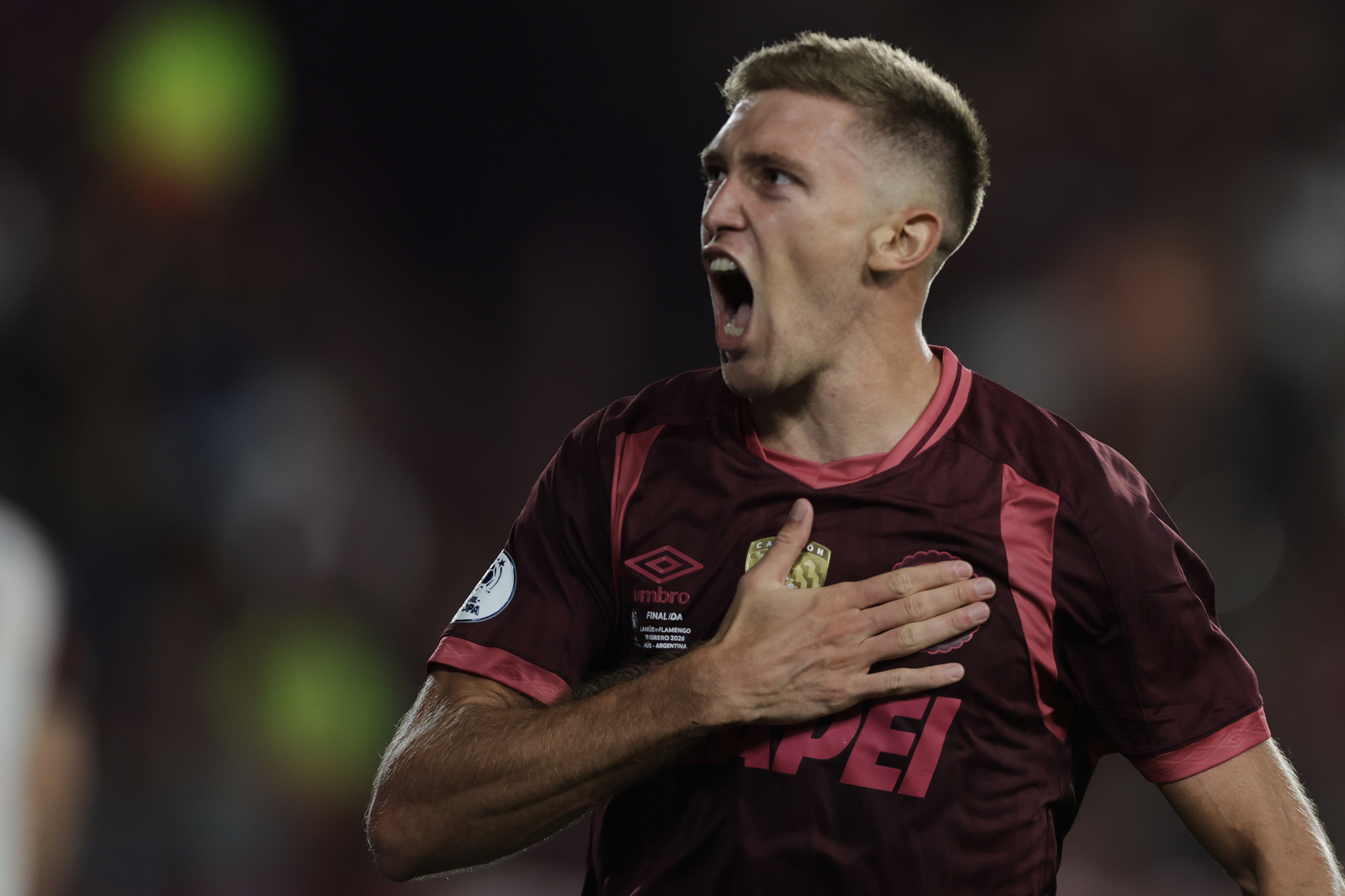 The "Rubro-Negro" side was defeated 1-0 in Argentina and will need a victory at the Maracana to secure the continental title Lanus, Argentina – February 19, 2026: Rodrigo Castillo celebrates his goal. Flamengo was defeat...