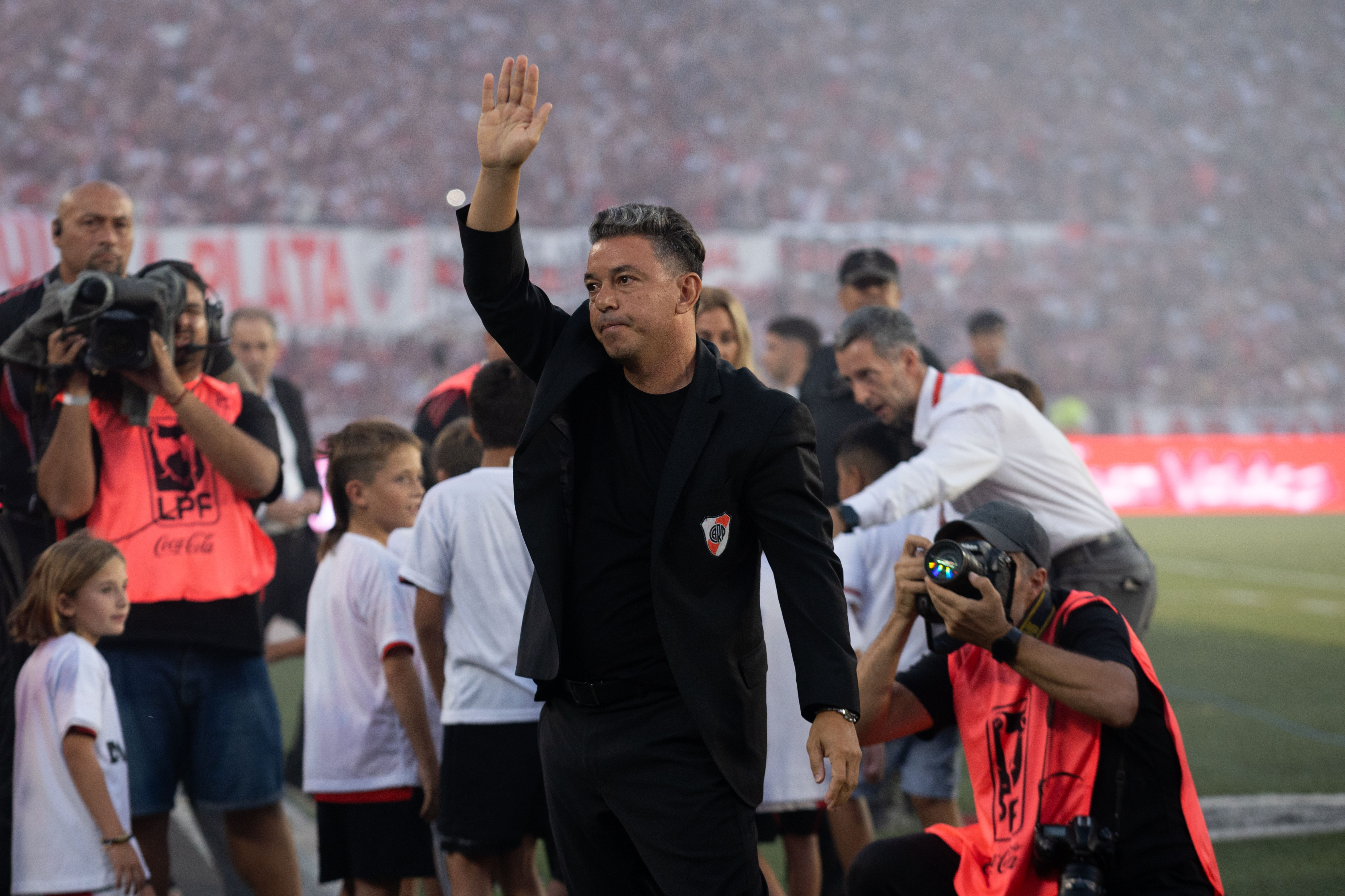 Buenos Aires, Argentina – February 26, 2026: The technical director of River Plate Marcelo Gall...