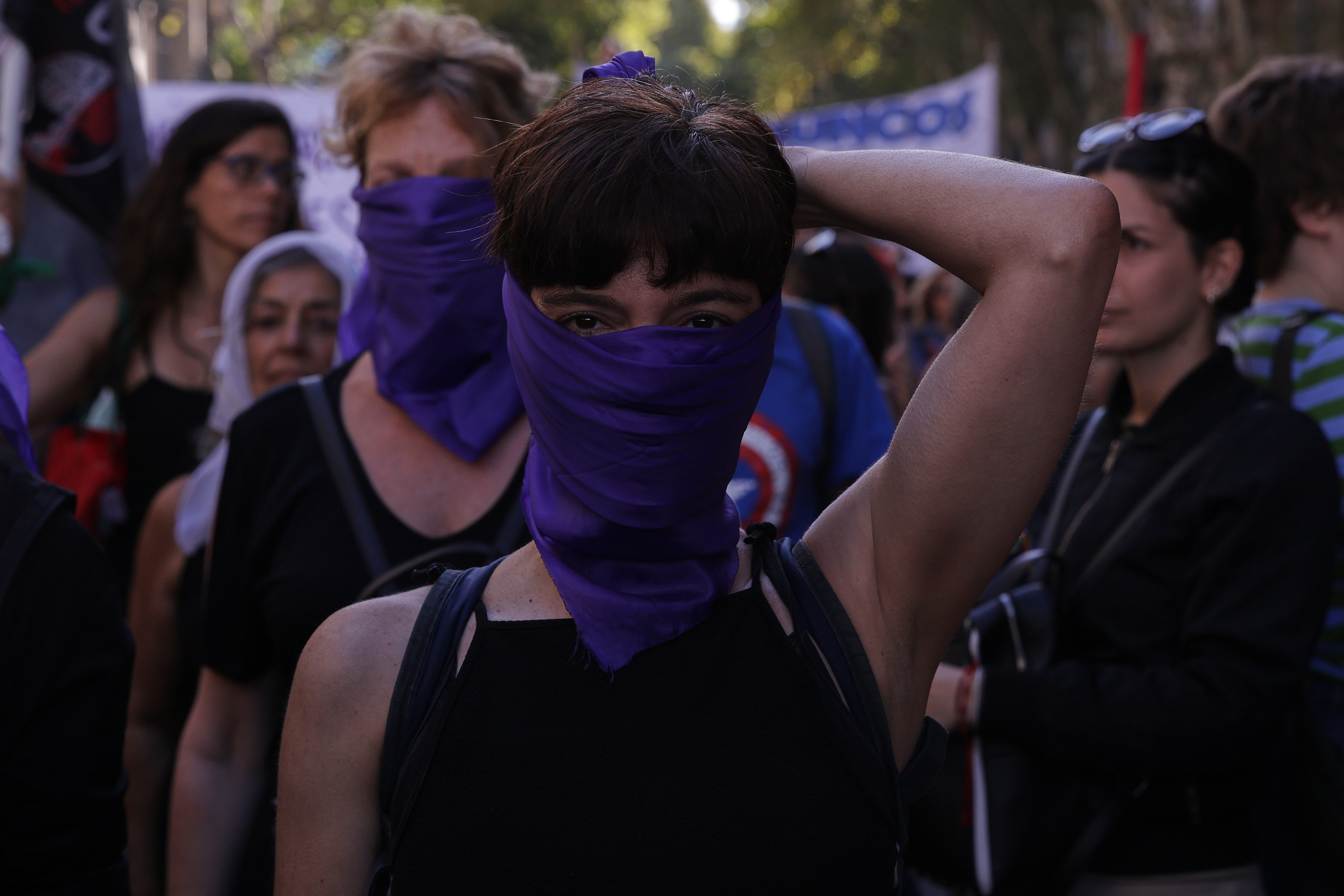 IMAG6052 ARGENTINA-Marcha 8M hoy 09 de Marzo IMAG6052 BUENOS AIRES, ARGENTINA – MARCH 9, 2026: Thousands of women march through the streets of the Argentine capital to commemorate International Women's Day, moving the traditional demonstration to Monday to highlight their absence from workplaces and homes, in Buenos Aires, Argentina on March 9, 2026. The massive mobilization saw a high turnout of feminist collectives, social organizations, and individuals who gathered at the National Congress to demand an end to gender-based violence and to protest against economic policies affecting women disproportionately. By choosing to march on March 9 instead of the 8th, organizers aimed to demonstrate the impact of a day without women's labor, both formal and domestic. The event concluded without major incidents, marking one of the largest demonstrations of the year as participants voiced their concerns over the current administration's stance on gender rights and social protections.