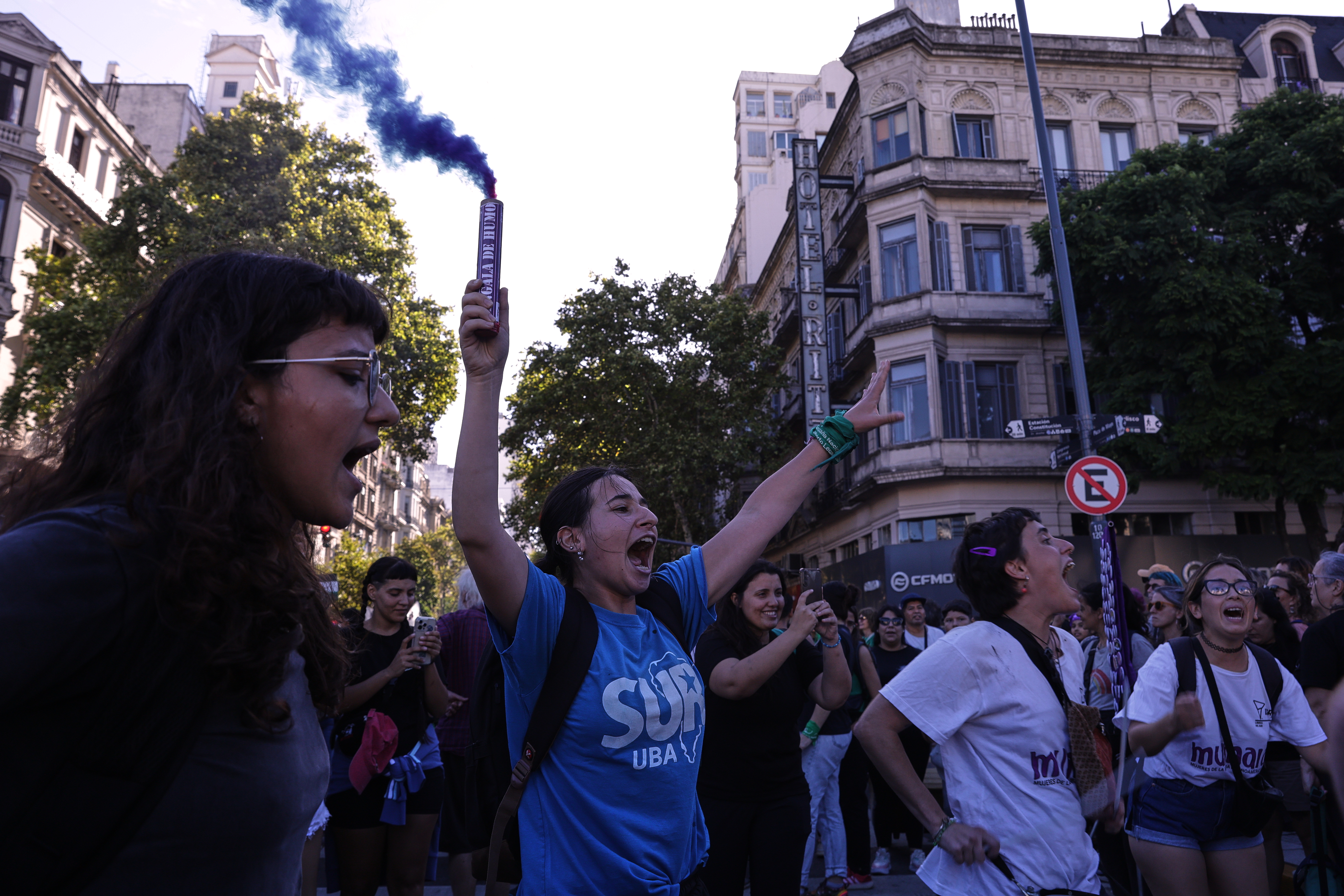 IMAG6112 ARGENTINA-Marcha 8M hoy 09 de Marzo IMAG6112 BUENOS AIRES, ARGENTINA – MARCH 9, 2026: Thousands of women march through the streets of the Argentine capital to commemorate International Women's Day, moving the traditional demonstration to Monday to highlight their absence from workplaces and homes, in Buenos Aires, Argentina on March 9, 2026. The massive mobilization saw a high turnout of feminist collectives, social organizations, and individuals who gathered at the National Congress to demand an end to gender-based violence and to protest against economic policies affecting women disproportionately. By choosing to march on March 9 instead of the 8th, organizers aimed to demonstrate the impact of a day without women's labor, both formal and domestic. The event concluded without major incidents, marking one of the largest demonstrations of the year as participants voiced their concerns over the current administration's stance on gender rights and social protections.