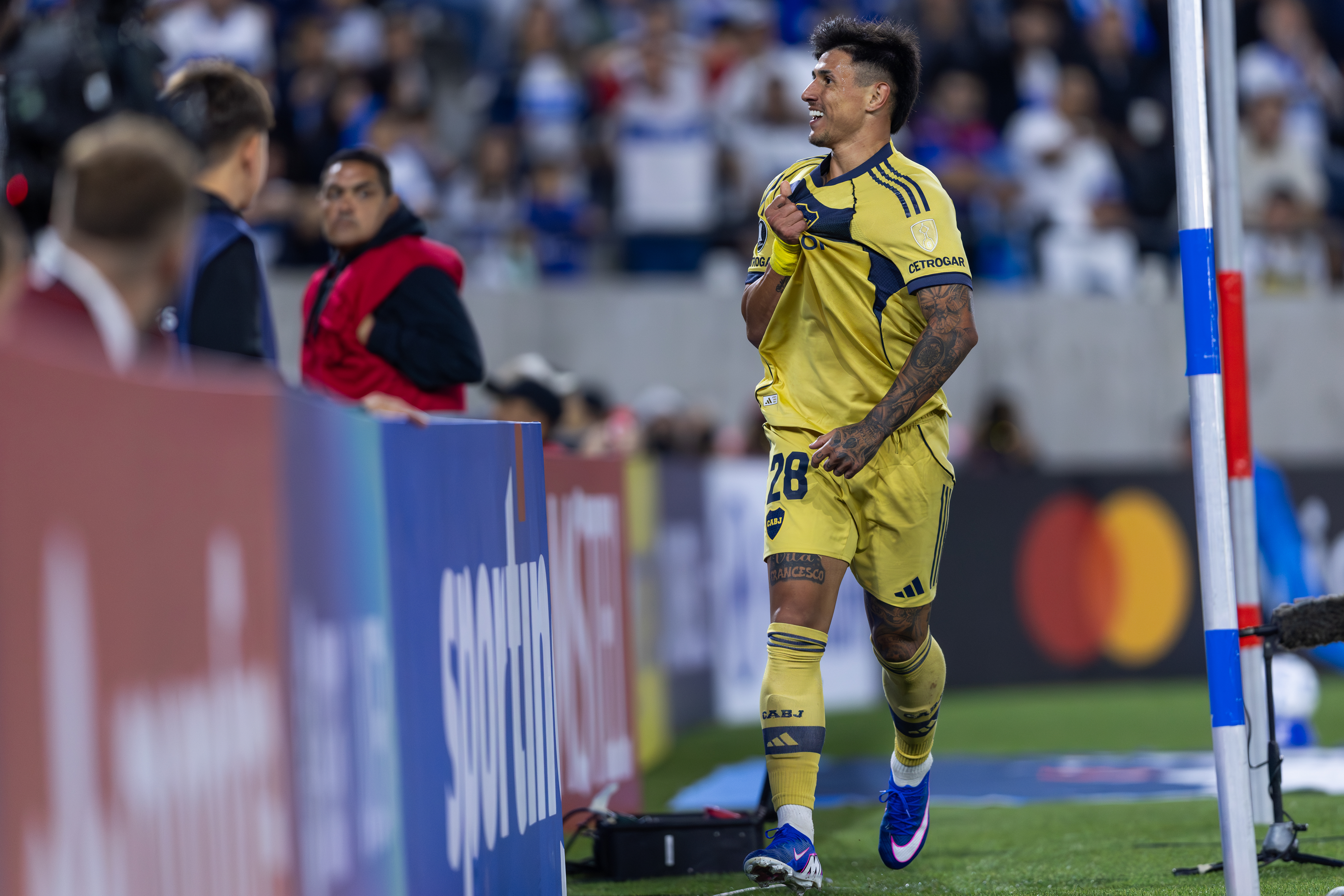 Universidad Católica vs Palestino Chilean football Santiago, Chile – April 7, 2026: Adam Barreiro of Boca Juniors. Universidad Catolica faces Boca Juniors for the CONM...